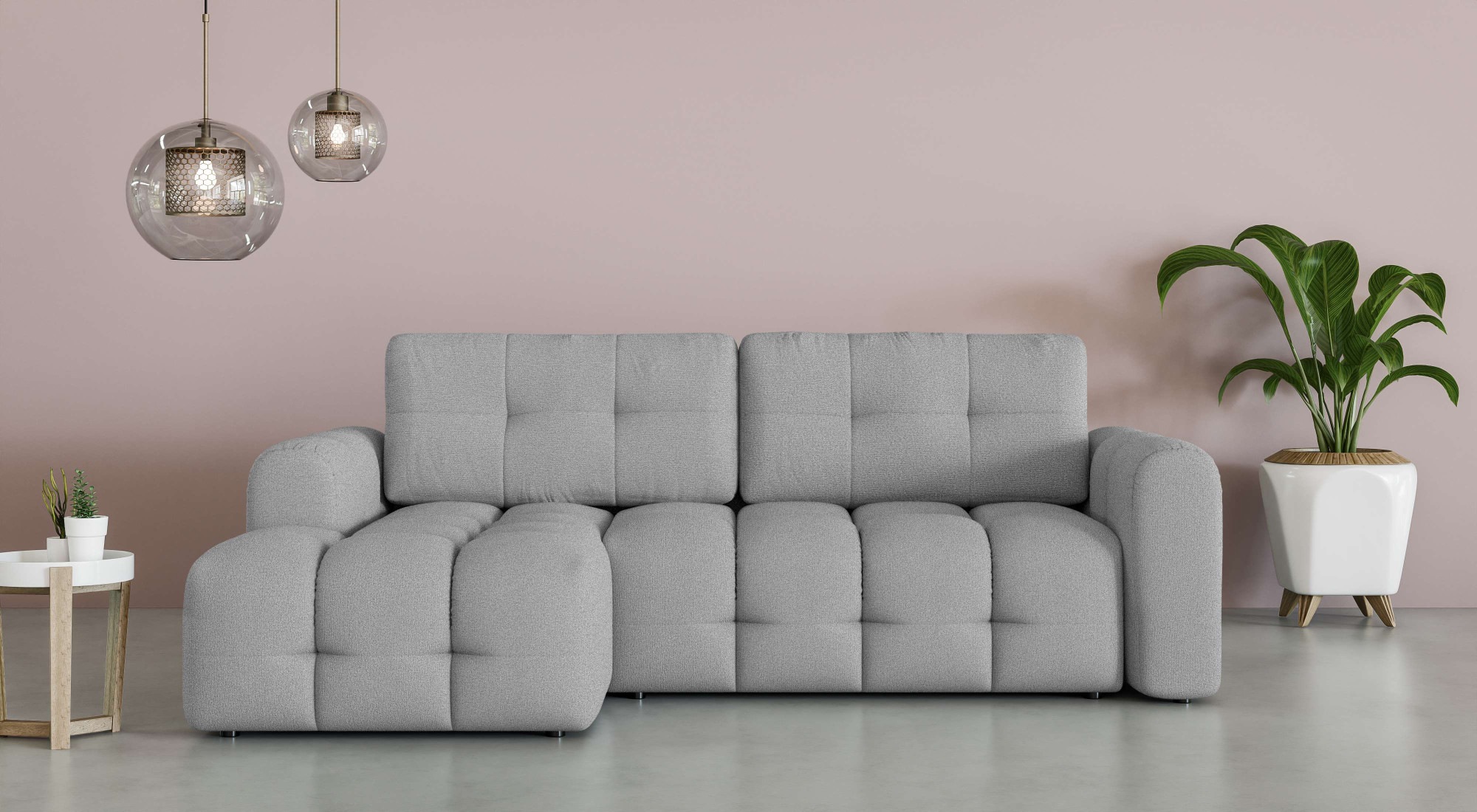 Image of GOODproduct Ecksofa "Manilla, wahlweise mit Bettfunktion, B/T/H 265/170/91 cm" L-Form mit Recamiere rechts/links bestellbar, Wellenunterfederung