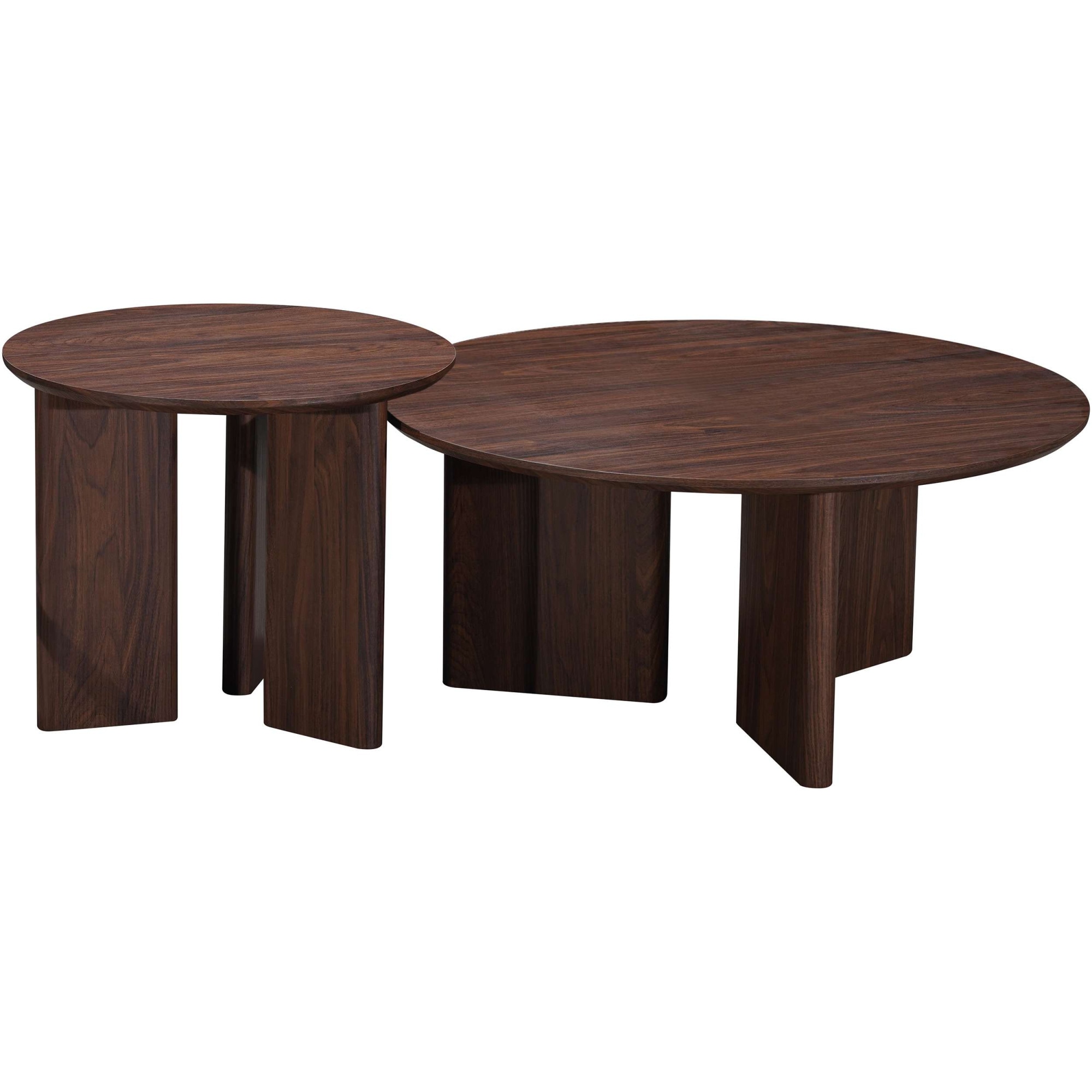 GOODproduct Table basse »Cassian« 1 cuis tlg. Eichenoptik, modernes Fussgestell, Ø80 cm