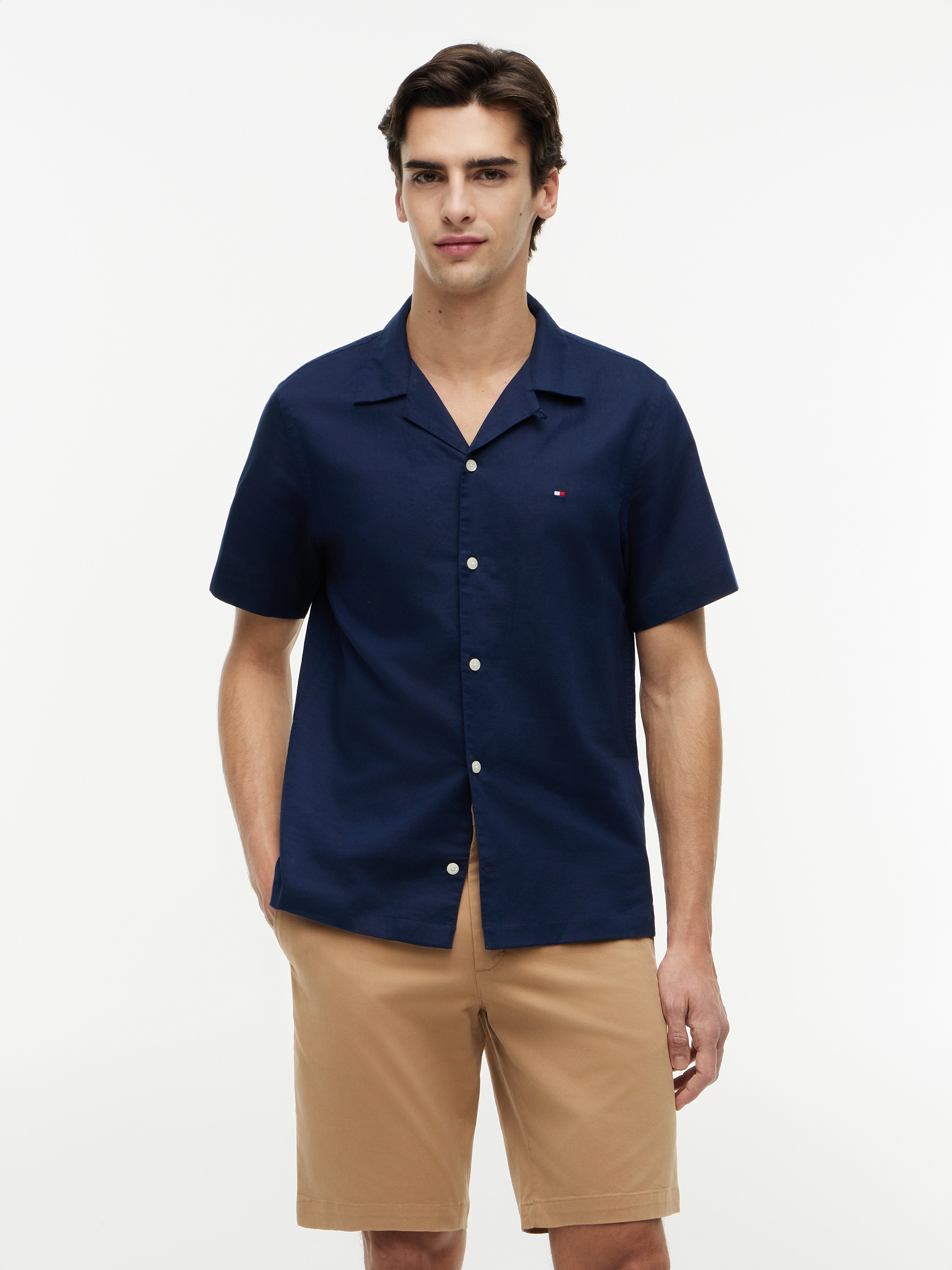 Tommy Hilfiger Chemise à manches courtes »LINEN BLEND SOLID SS RF SHT«