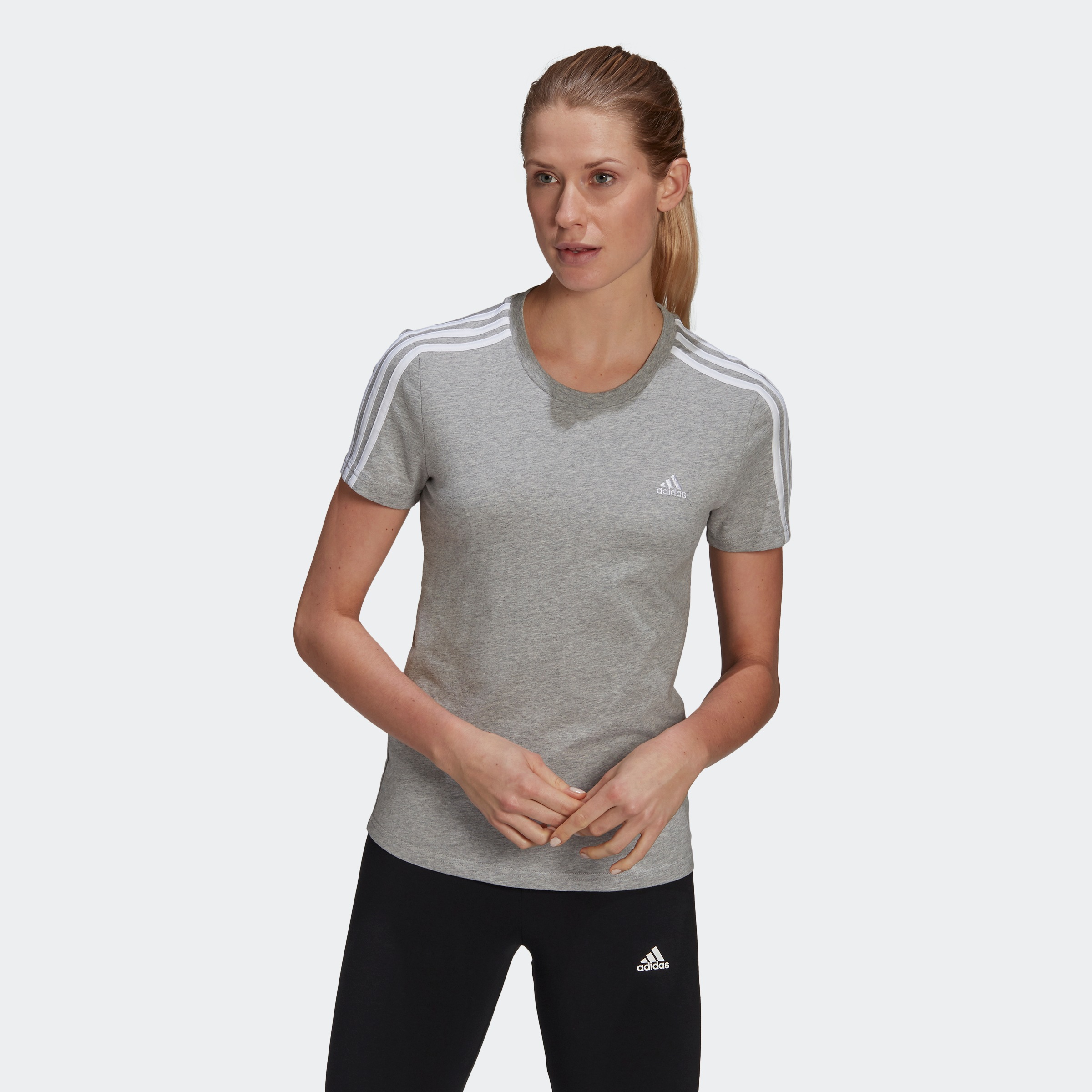 Image of adidas Performance T-Shirt »LOUNGEWEAR ESSENTIALS SLIM 3-STREIFEN« bei Ackermann Versand Schweiz