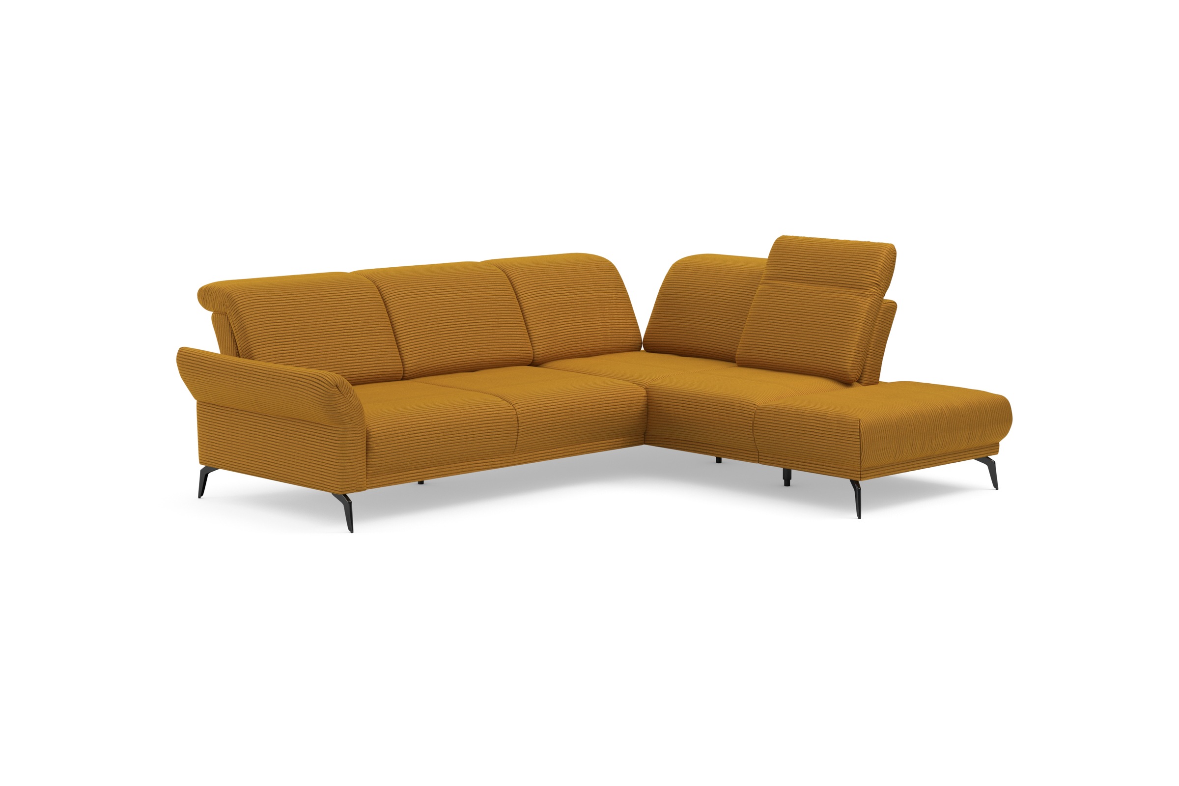 INOSIGN Ecksofa »Coco L-Form«, Sitztiefen-, Arm- und Kopfteilverstellung, Cord-Bezug, Fusshöhe 15 cm