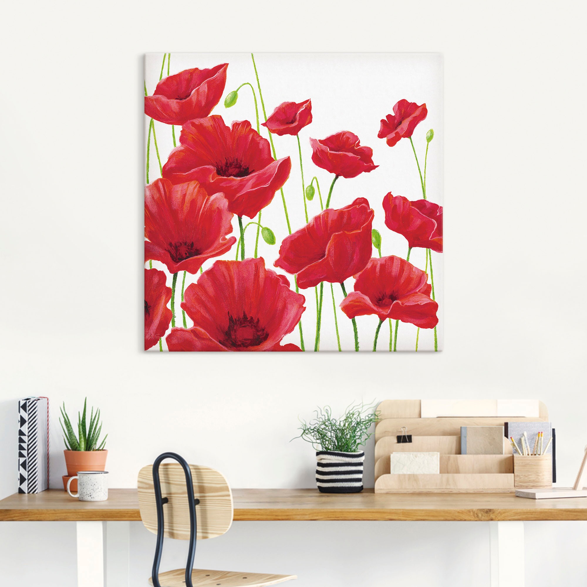 Artland Wandbild »Rote Mohnblumen I«, Blumen, (1 St.), als Alubild, Outdoorbild, Leinwandbild, Poster, Wandaufkleber