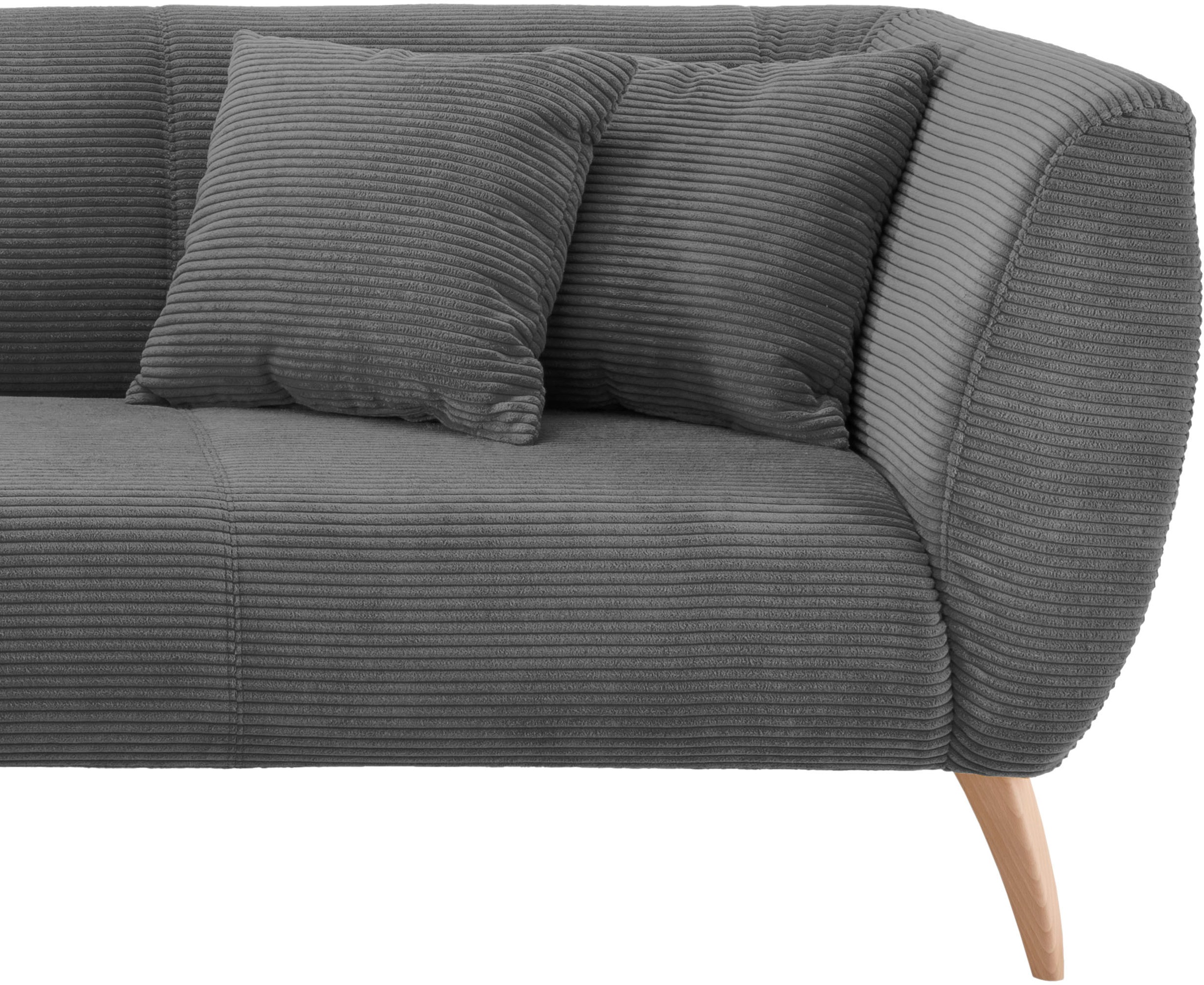INOSIGN Ecksofa »Colori L-Form«, Holzfussfarbe wählbar, inkl. 4x Zierkissen
