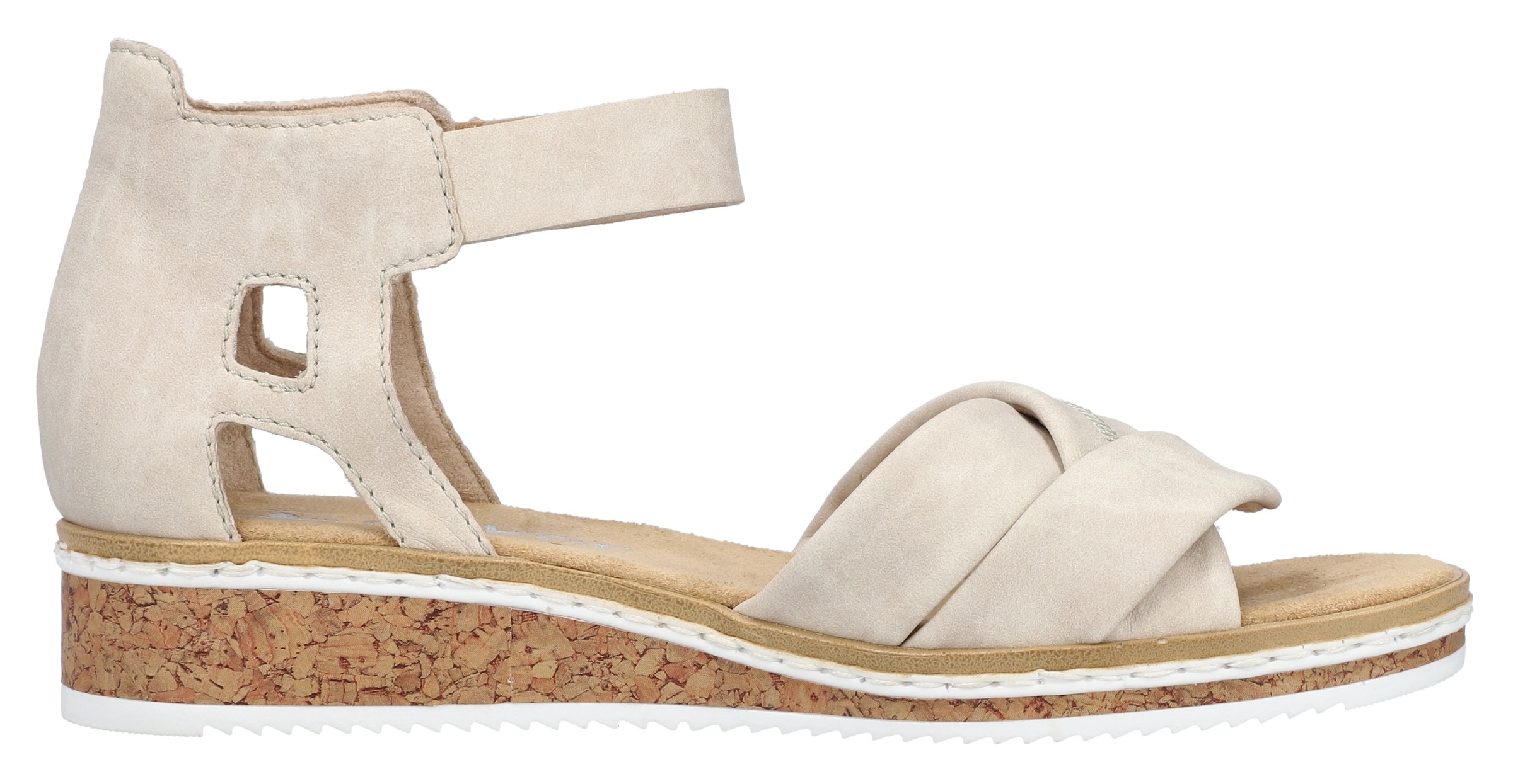 Rieker Sandales  , sandale, chaussure d'été, chaussure à scratch, talon compensé, talon fermé