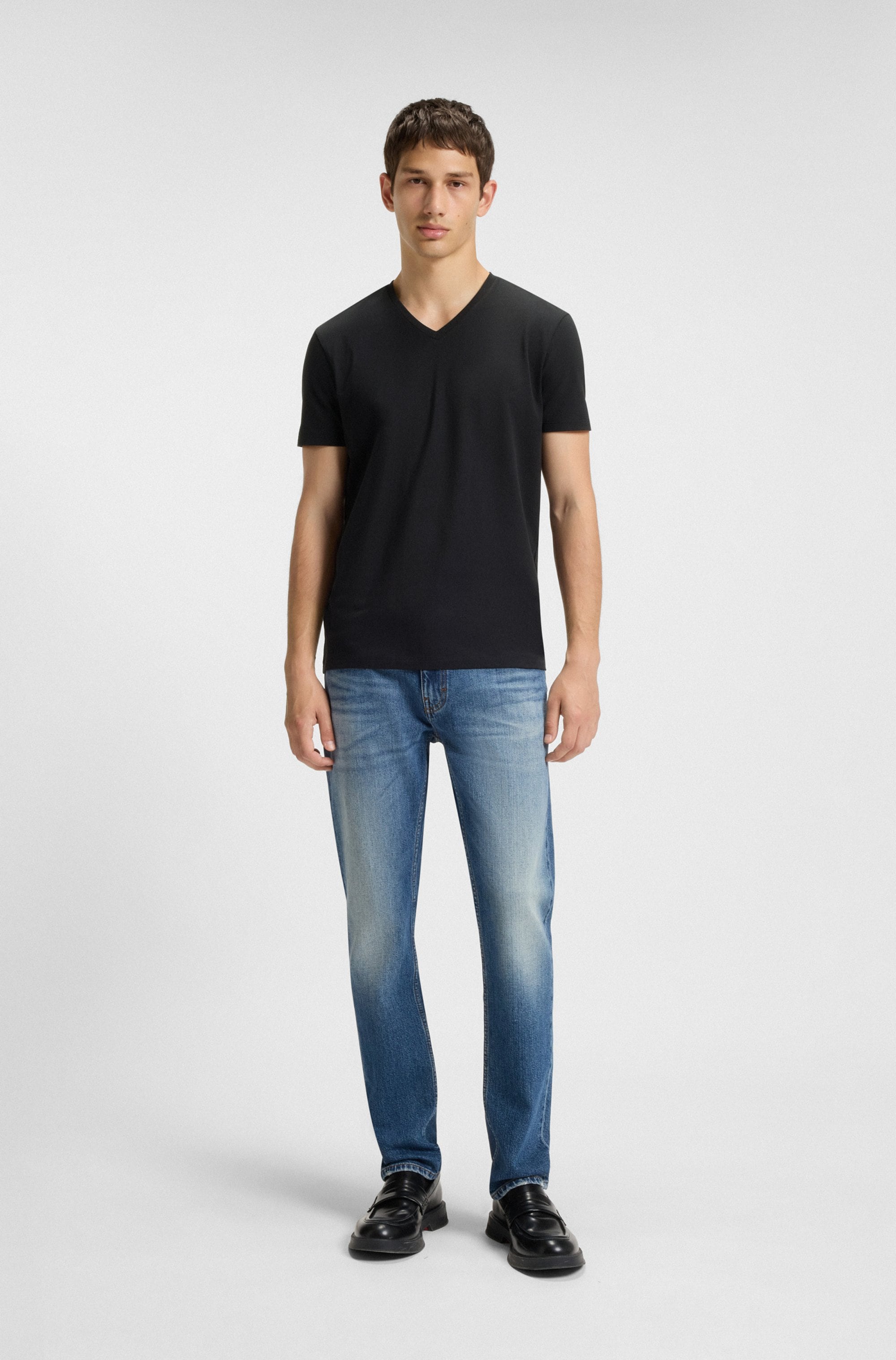 HUGO T-Shirt »HUGO-V« Packung, 2er,  V-Ausschnitt, Slim-Fit, HUGO Logo-Print