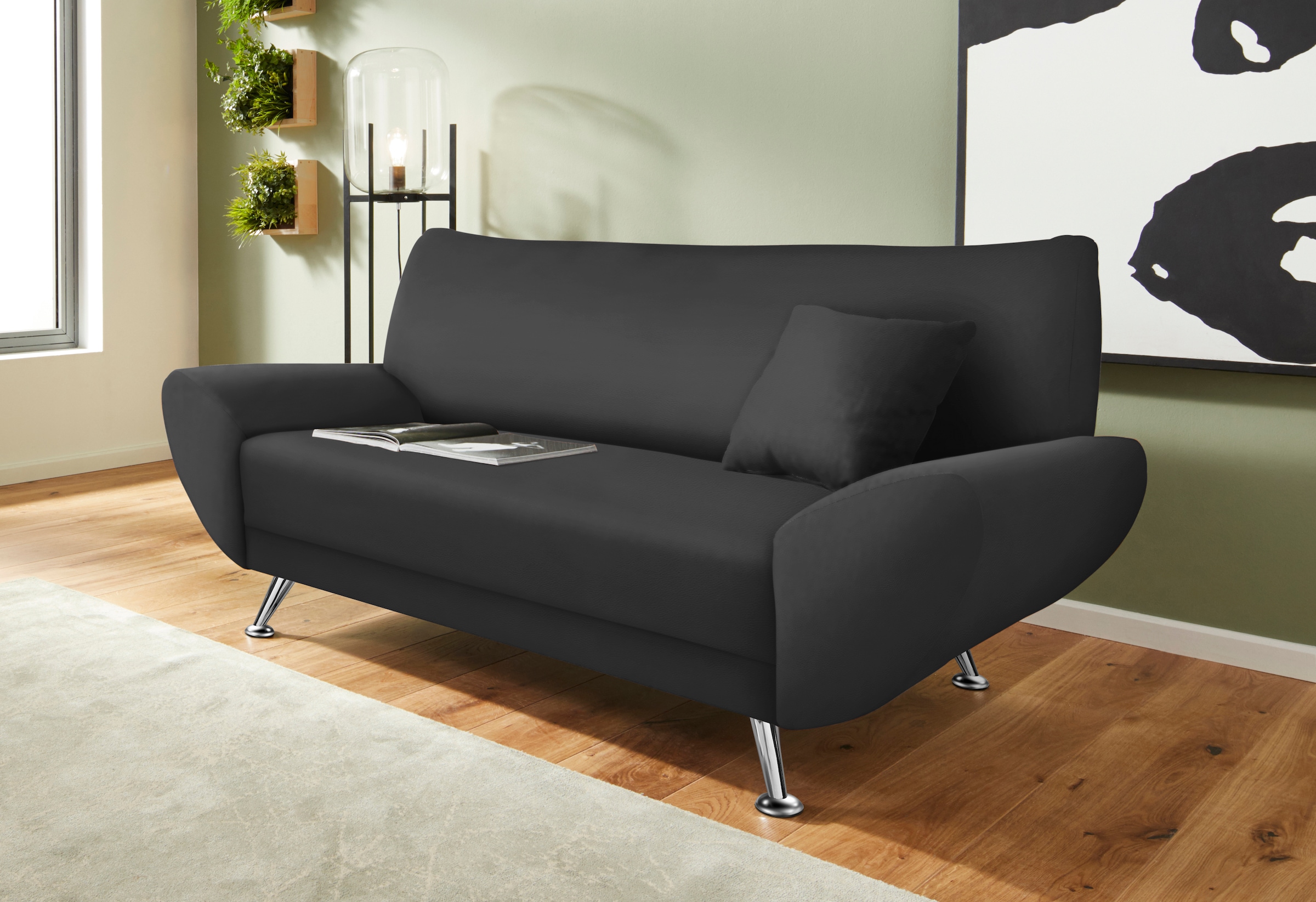 Home affaire 2-places »Saltare, elegant & komfortabel, toller Designfuss, Breite 174cm, bequem« bequeme Armlehnen