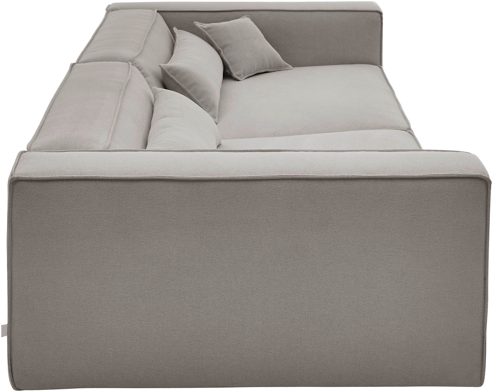 LeGer Home by Lena Gercke 3-Sitzer »PIARA XXL, Sofa mit Kedernaht in Cord, Leinenoptik o. Strukturstoff«, schwarze Füsse, bequemer Sitzkomfort, extra tiefe Sitzfläche