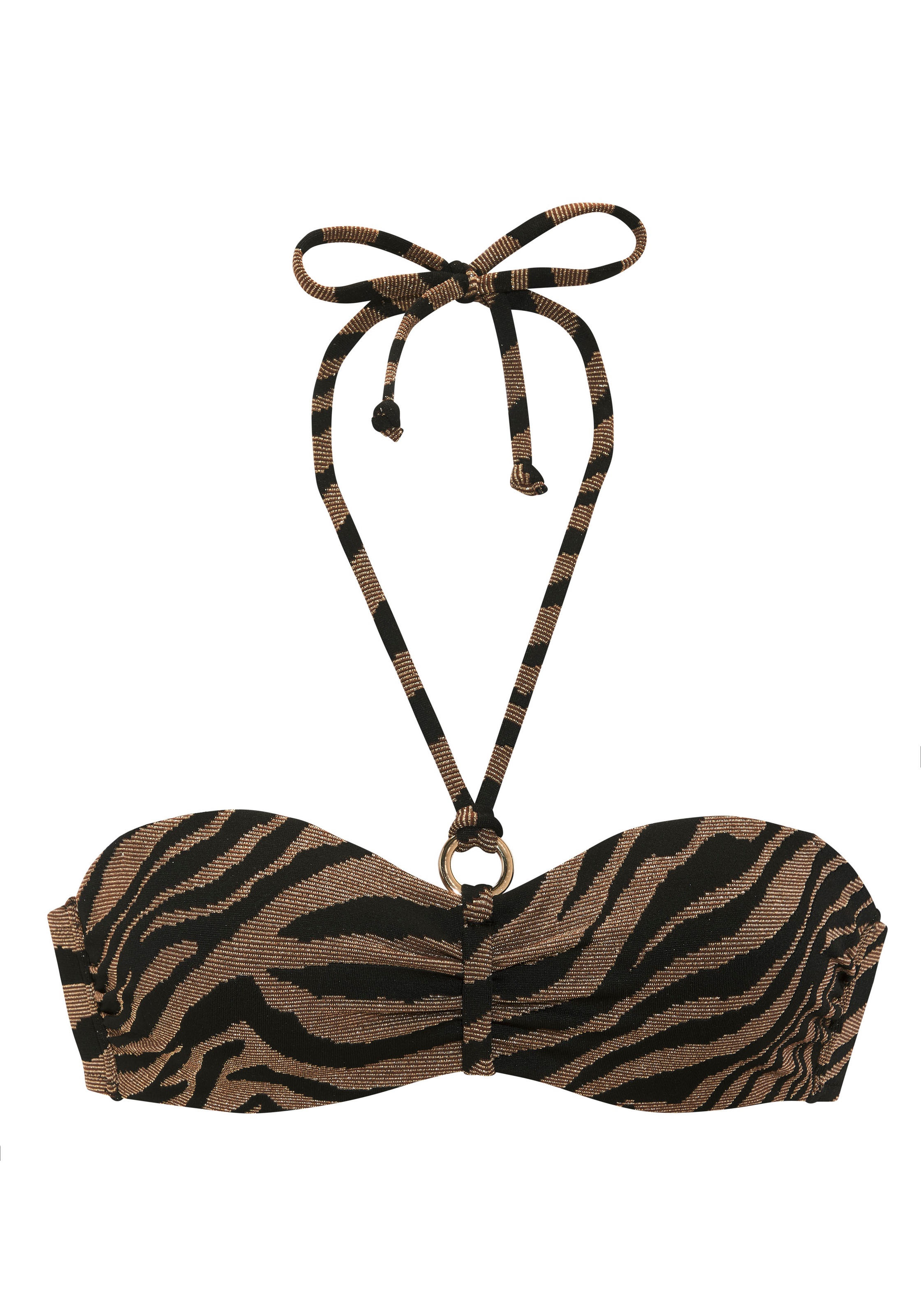 Bruno Banani Bügel-Bandeau-Bikini, in zweifarbiger Animal-Optik
