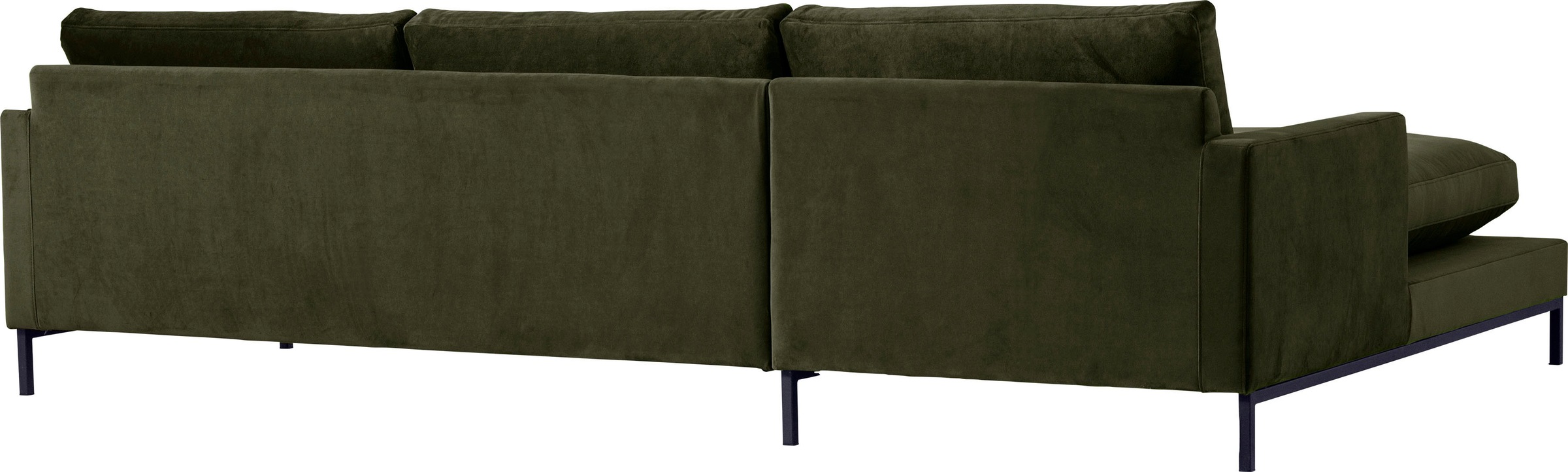 andas Ecksofa »Welland, L-Form,« mit schwarzen Metallfüssen, mit Federfüllung im Sitz- und Rückenkissen