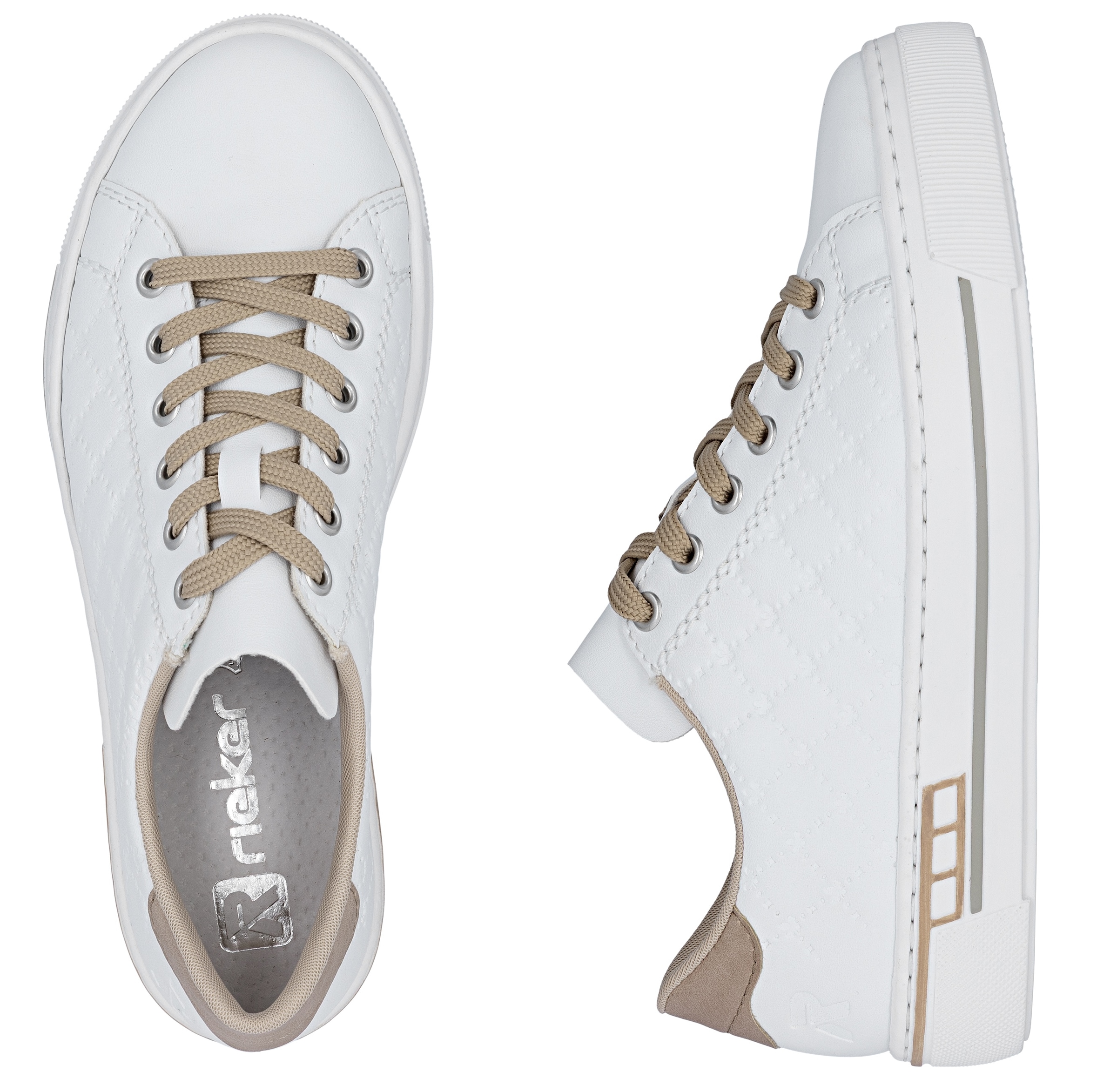 Rieker Baskets à plateforme  harmonischen Kontrastdetails, Freizeitschuh, Halbschuh, Schnürschuh