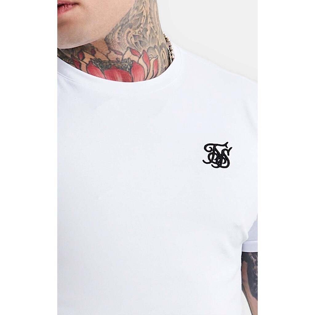Siksilk T-Shirt »T-Shirts White Essential Short Sleeve Muscle Fit T-Shirt«