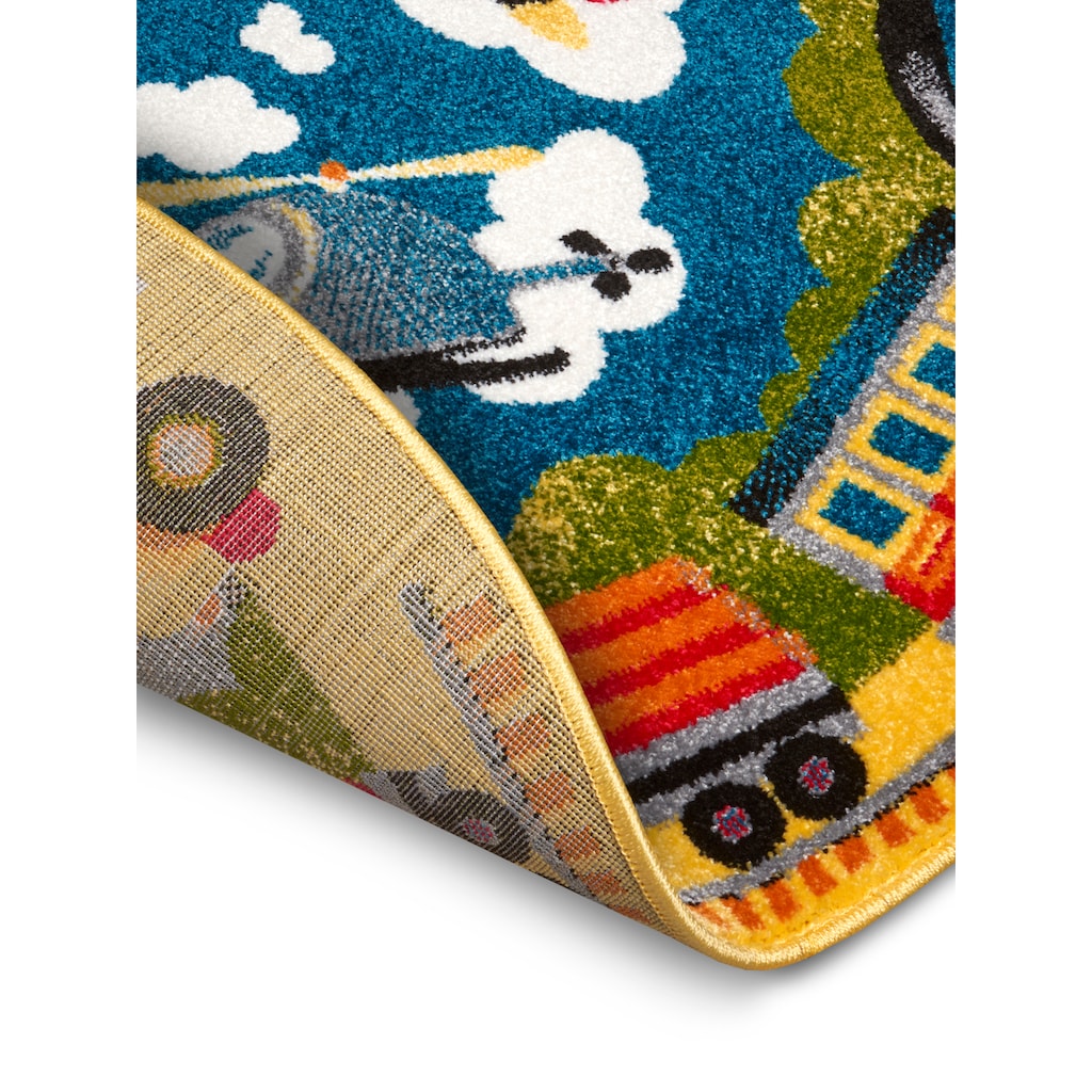 HANSE Home Teppich »Happy Locomotion«, rund, Farbenfrohes Design, Spielunterlage, Flugzeuge, strapazierfähig