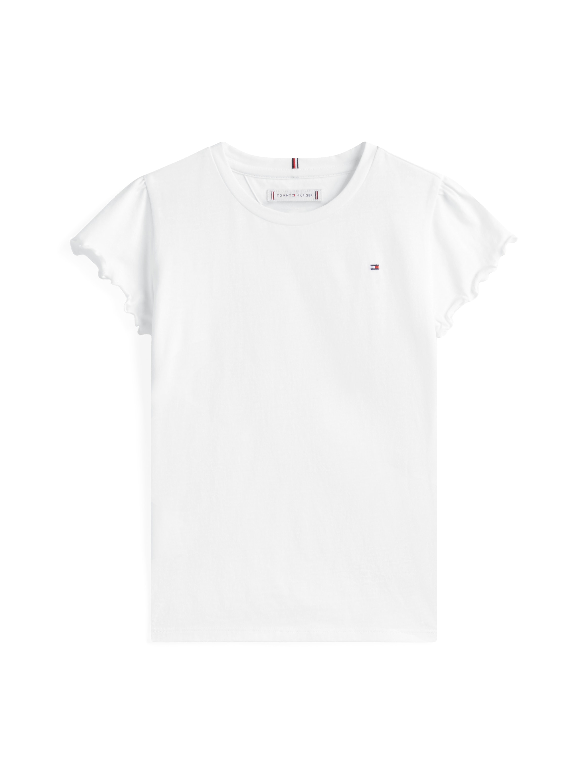 Tommy Hilfiger T-Shirt »ESSENTIAL RUFFLE SLEEVE TOP« mit gewelltem Ärmelabschluss
