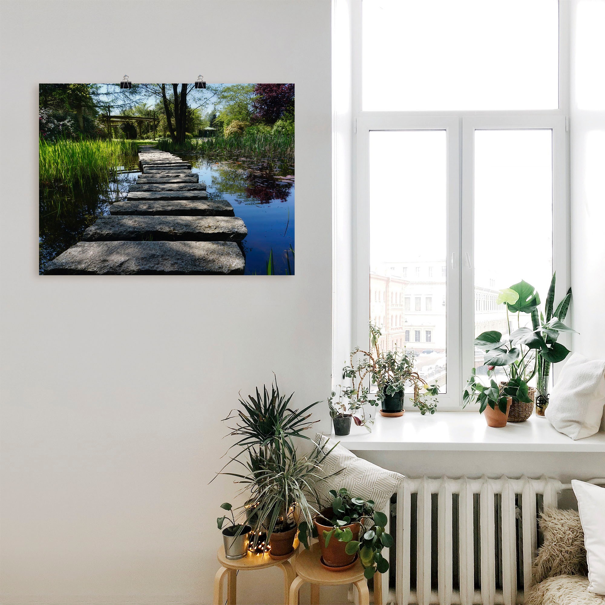 Artland Wandbild »Weg am Teich«, Gewässer, (1 St.), als Leinwandbild, Poster, Wandaufkleber in verschied. Grössen