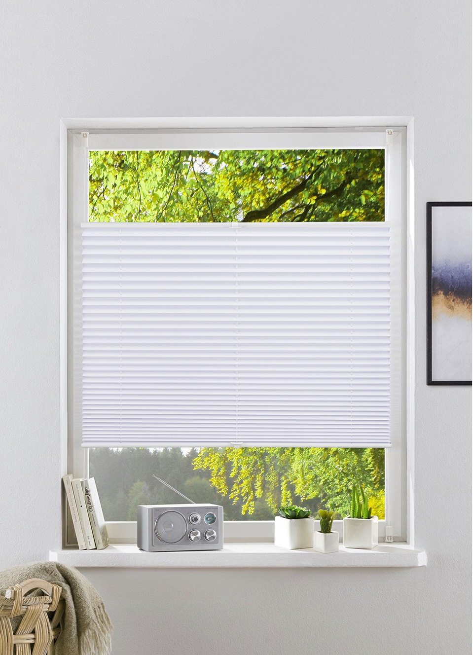 Image of GOODproduct Plissee "GELLO" Lichtschutz ohne Bohren verspannt in Streifen-Optik, Klemmfix, im Fixmass