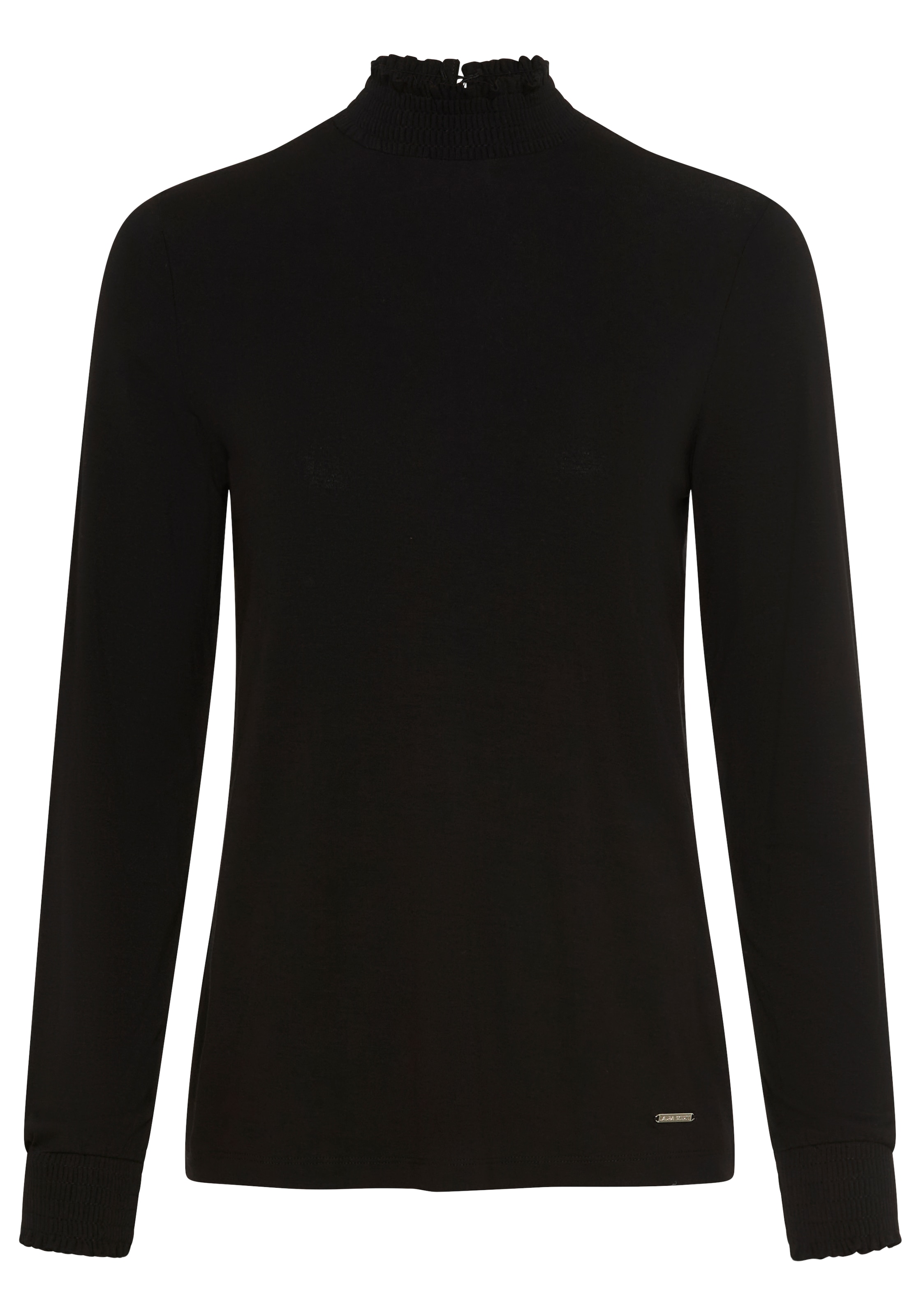 Laura Scott Langarmshirt aus elastischer Viskosemischung, figurumspielende Passform, unifarben