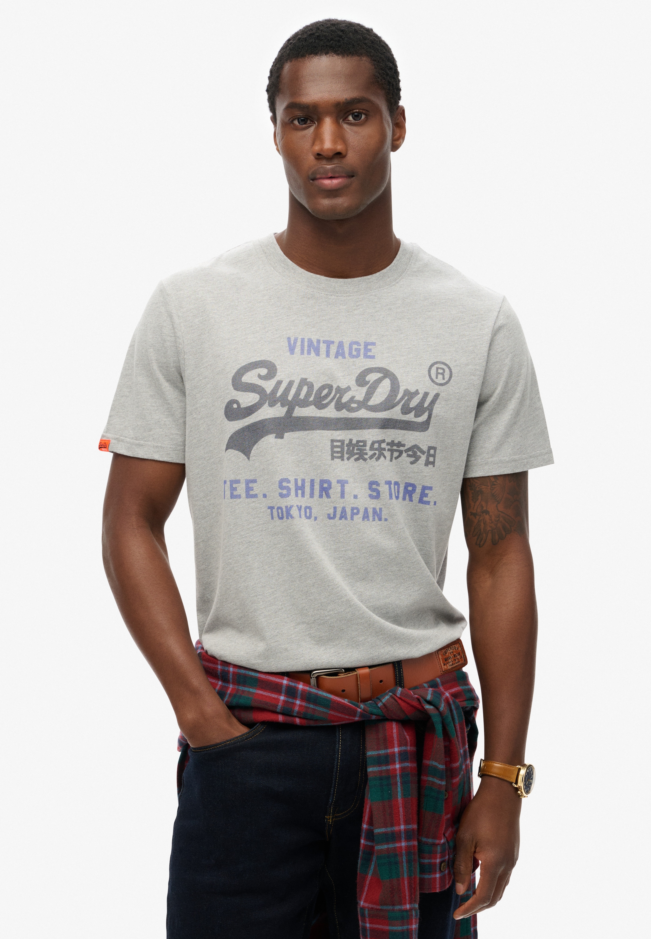 Image of Superdry Rundhalsshirt "VL HERITAGE RELAXED TEE" Baumwollmischung, relaxed fit