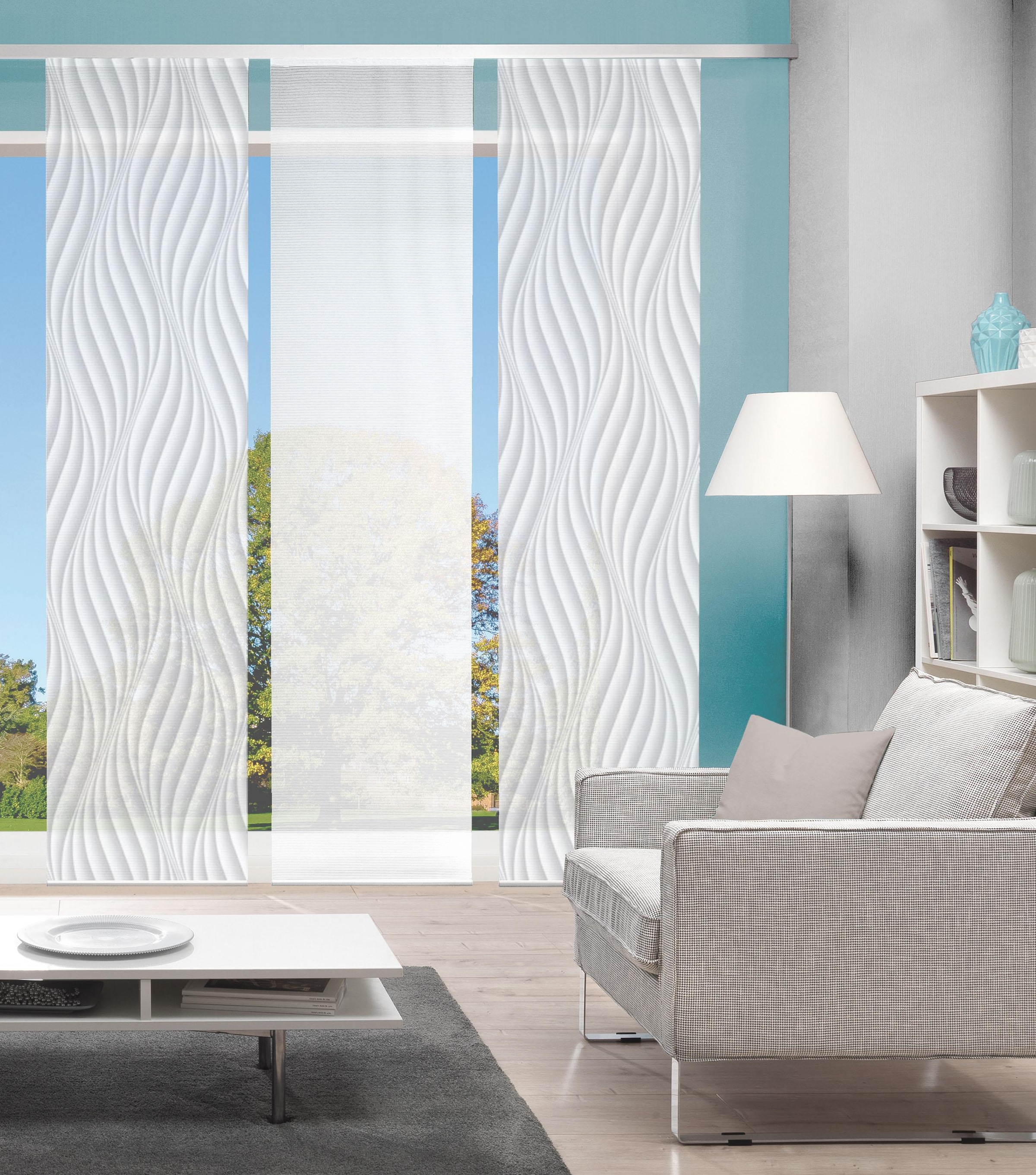 Image of Vision S Schiebegardine "3ER SET WAVE" Paneelwagen 3 Stk. tlg. HxB: 260x60, Schiebevorhang 3er Set Digitaldruck