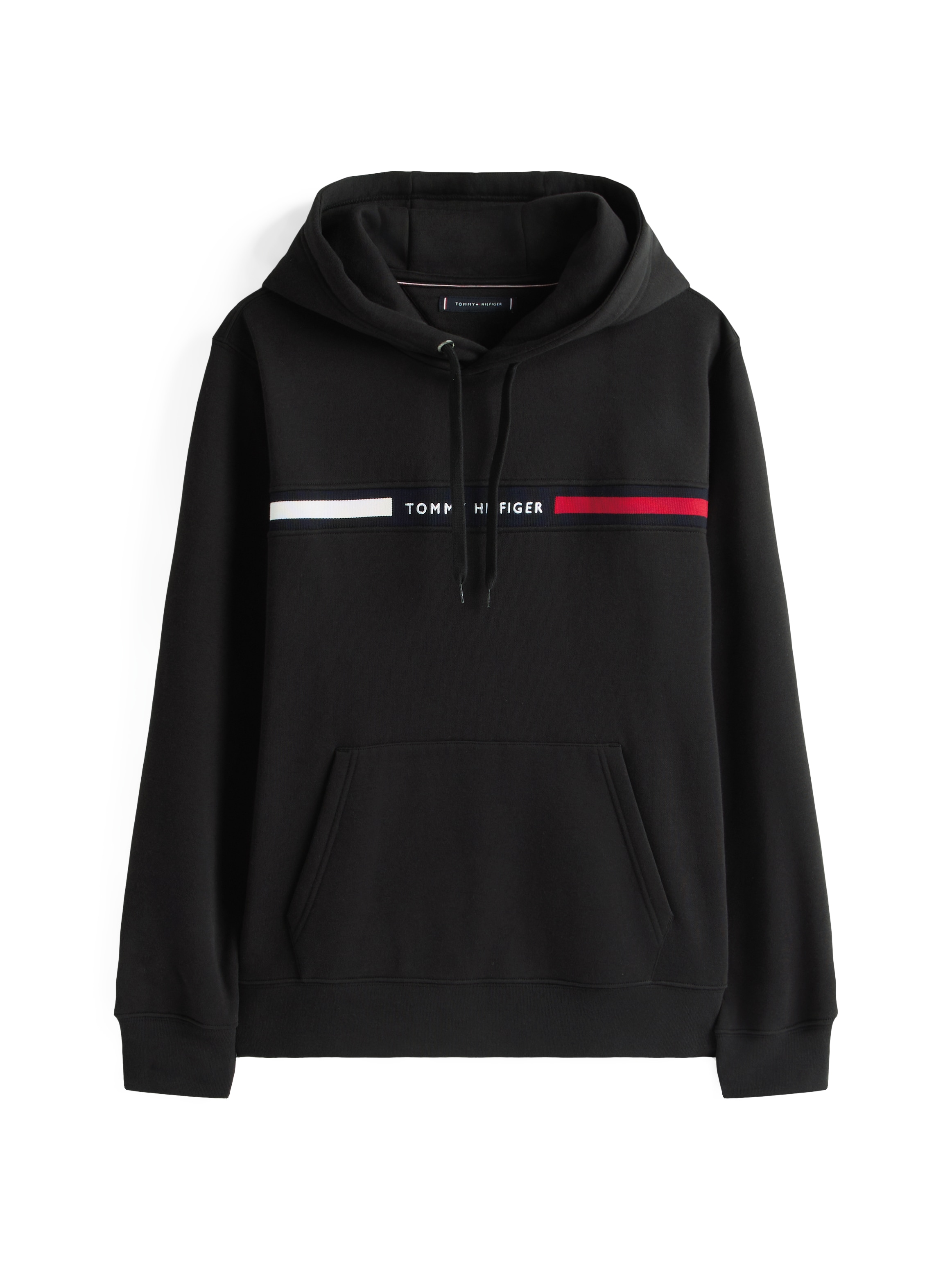 Tommy Hilfiger Sweat à capuche »HILFIGER CHEST INSERT«, uni, décontracté, coupe régulière, mélange coton, capuche
