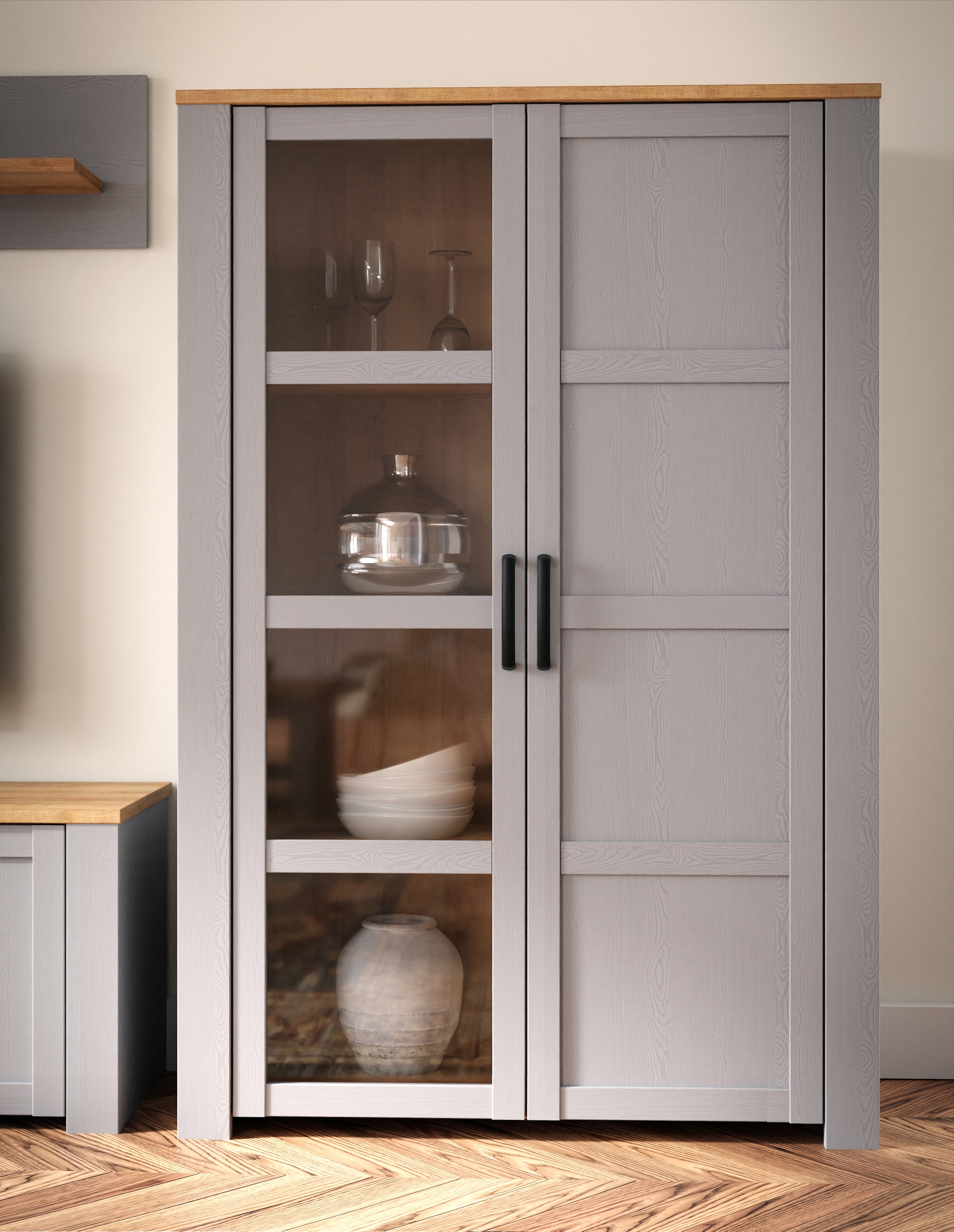 Image of FORTE Highboard "Bohol, Vitrine mit Glastüre, viel Stauraum" Breite 106 cm