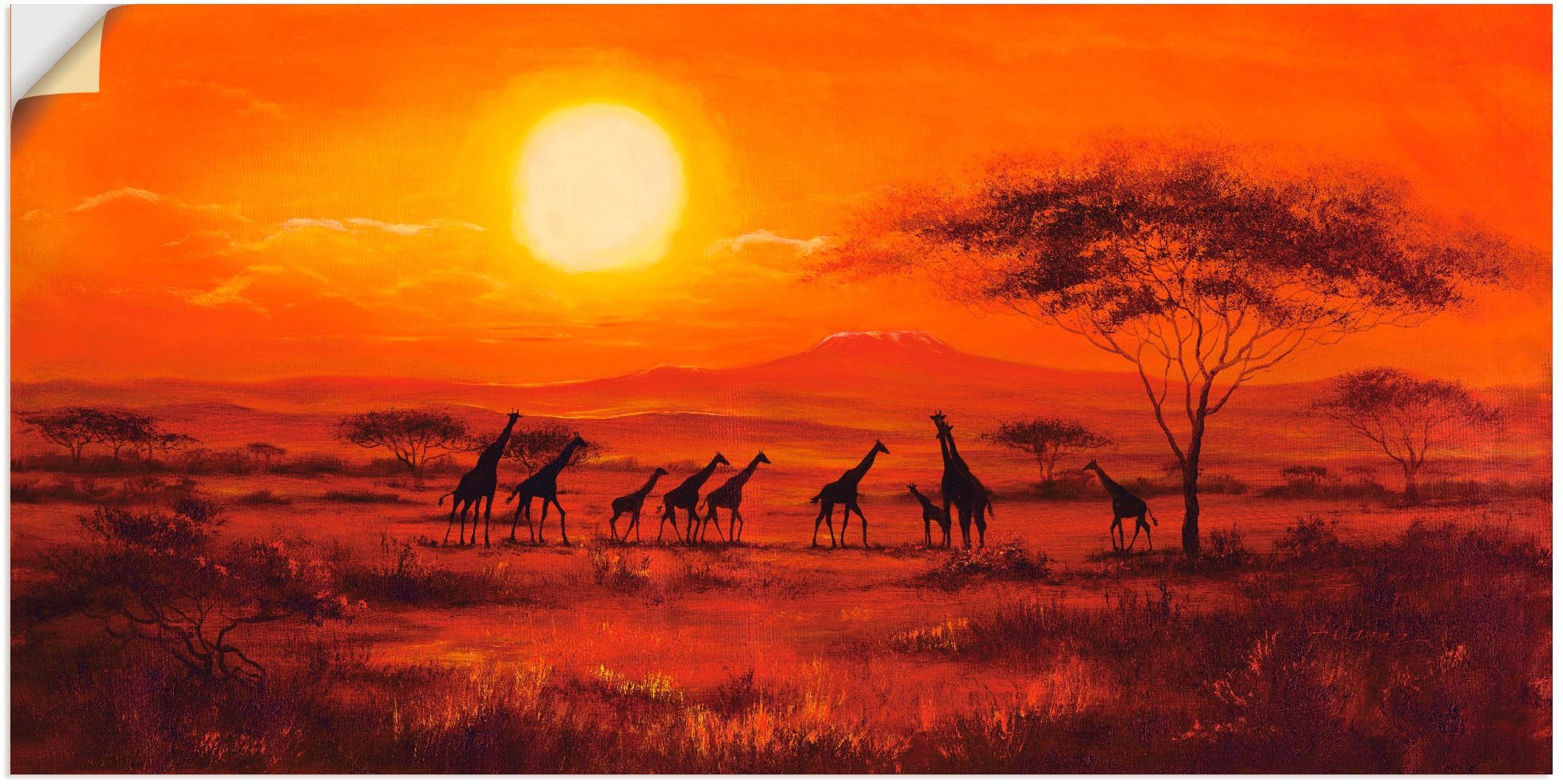Image of Artland Wandbild »Giraffenherde«, Afrika, (1 St.), in vielen Grössen & Produktarten - Alubild / Outdoorbild für den Aussenbereich, Leinwandbild, Poster, Wandaufkleber / Wandtattoo auch für Badezimmer geeignet bei Ackermann Versand Schweiz