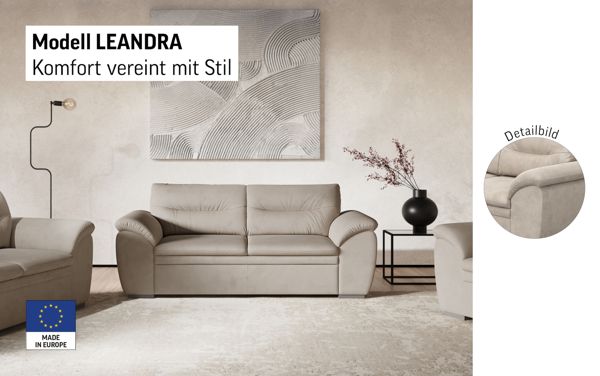COTTA 2-places »Leandra« Polstergarnitur, auch als Set erhältlich