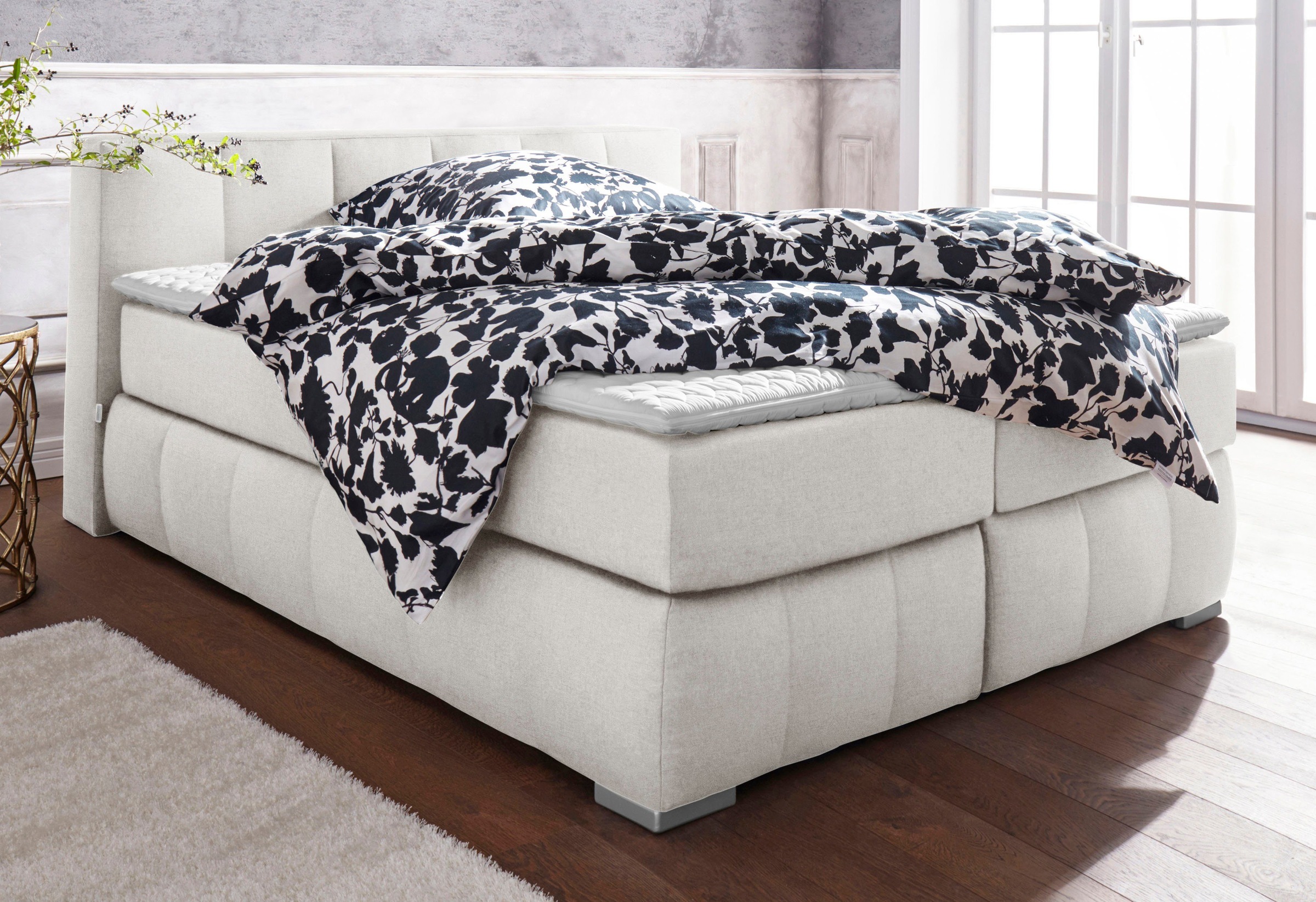 Image of Home affaire Boxspringbett "Chelles" inkl. Topper, in XXL- Überlänge 220 cm, Unterbox mit feine Wölbung