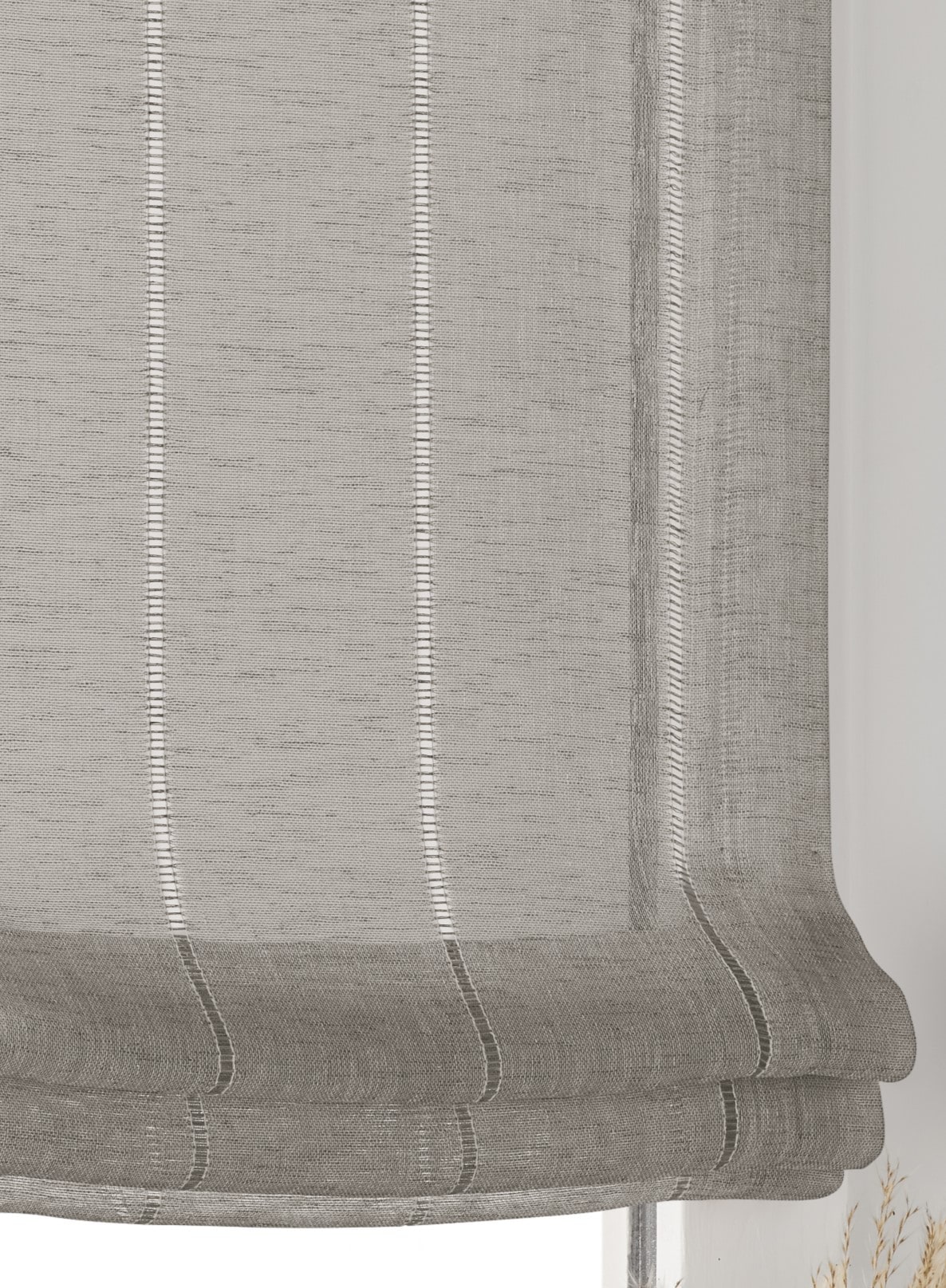 Kutti Paroi japonaise »Aya, Leinenoptik, eingewebte Streifen, lichtdurchlässig« mit Suspension du crochet Aucun perçage requis suspendu librement T-shirt d'été, col rond, mélange coton avec modal