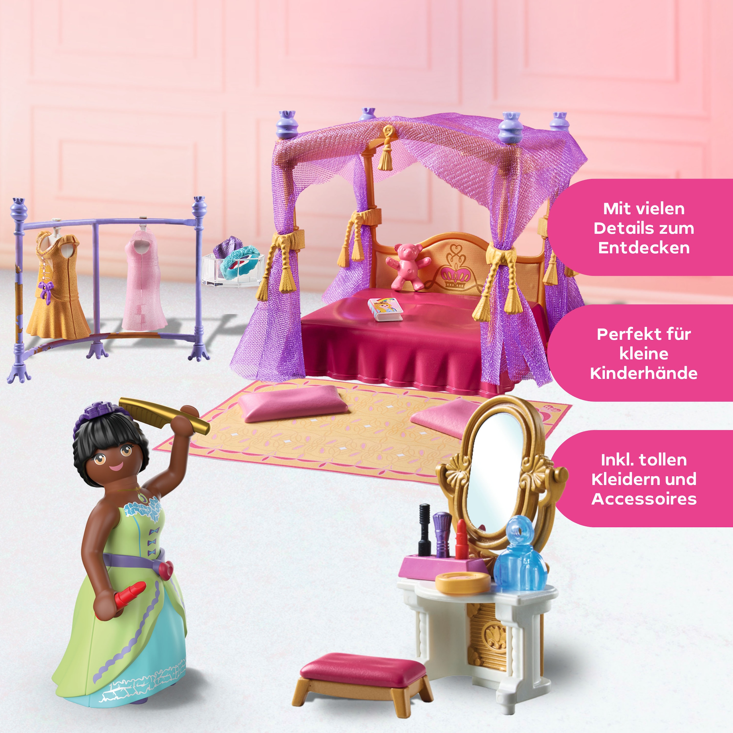 Playmobil® Konstruktions-Spielset »Prinzessinnen-Schlafzimmer mit Ankleide (71847), Princess Magic« Made in Europe