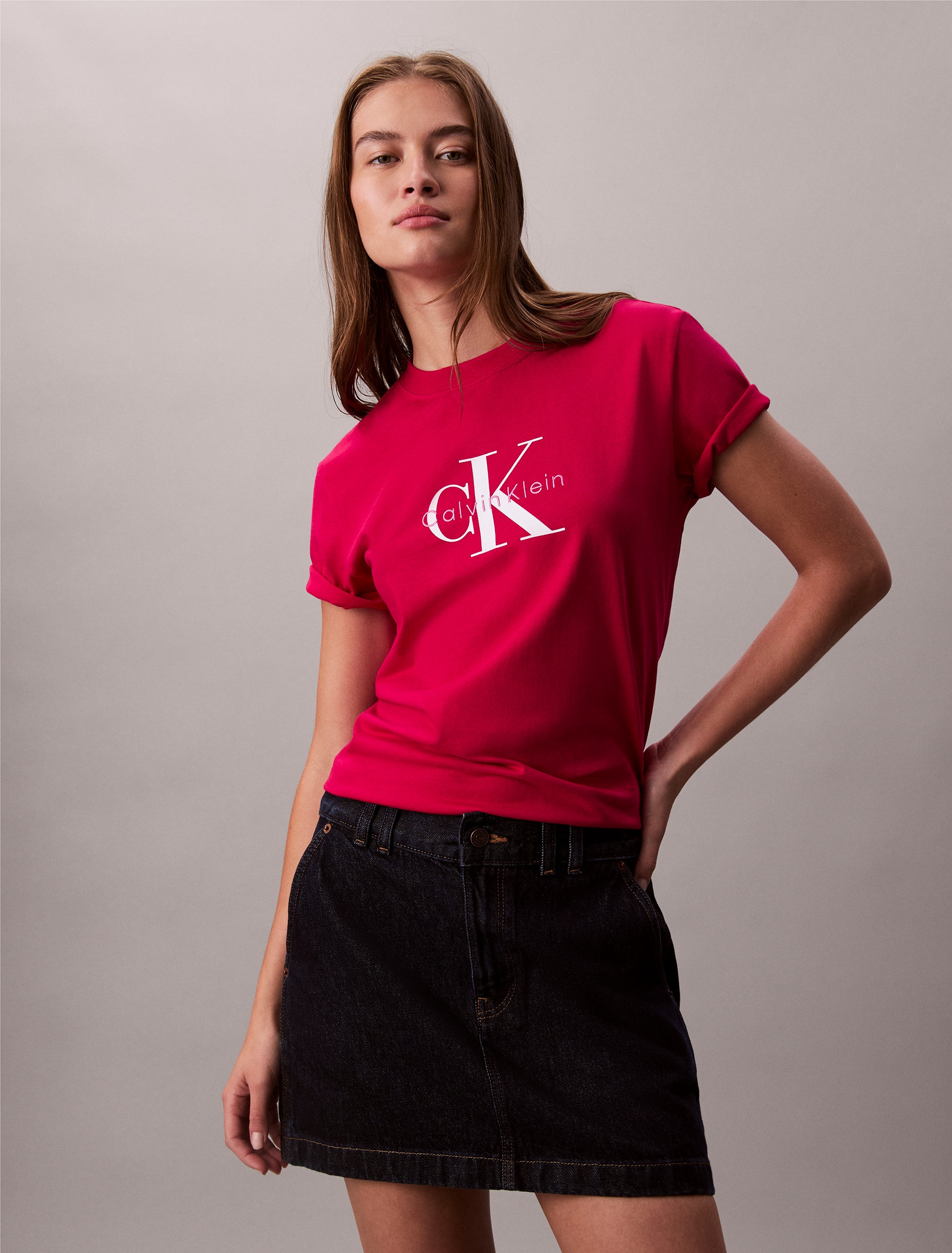 Calvin Klein Jeans T-Shirt »HERO SS CLASSIC MONOLOGO CNECK T«, mit grossem CK-Print