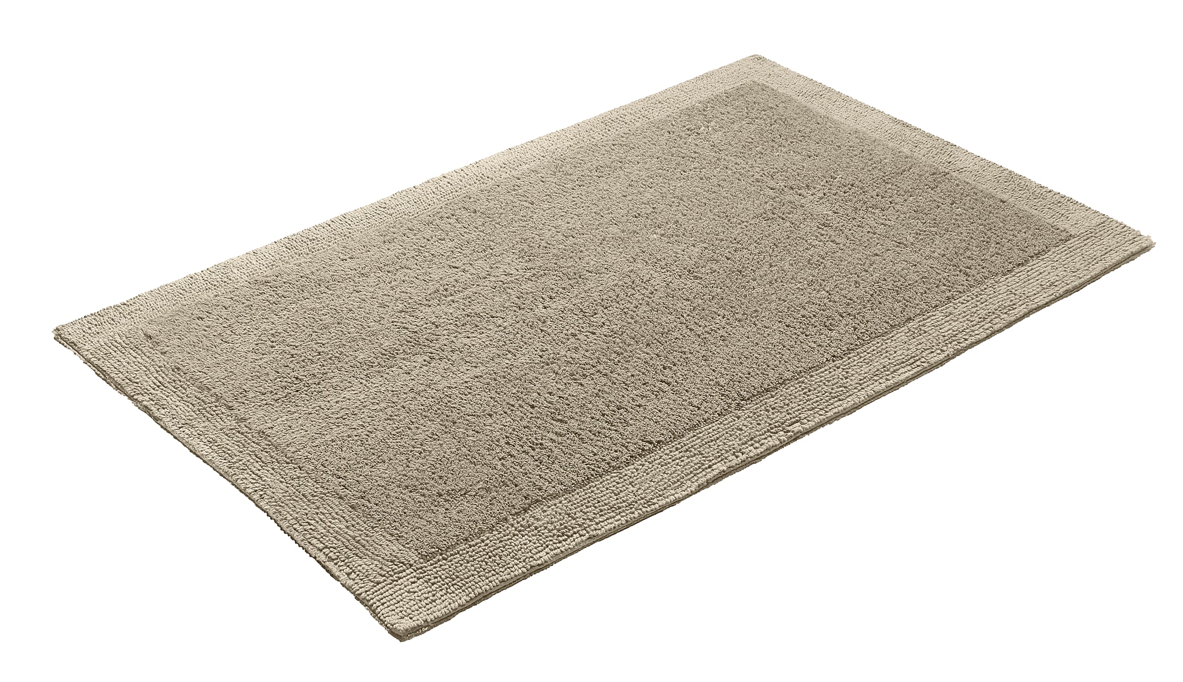 my home Badematte »Kapra, Badvorleger, Badezimmer Teppich«, beidseitig nutzbar-fussbodenheizungsgeeignet-strapazierfähig, mit Bordüre, Badteppich, Badematte, Baumwolle