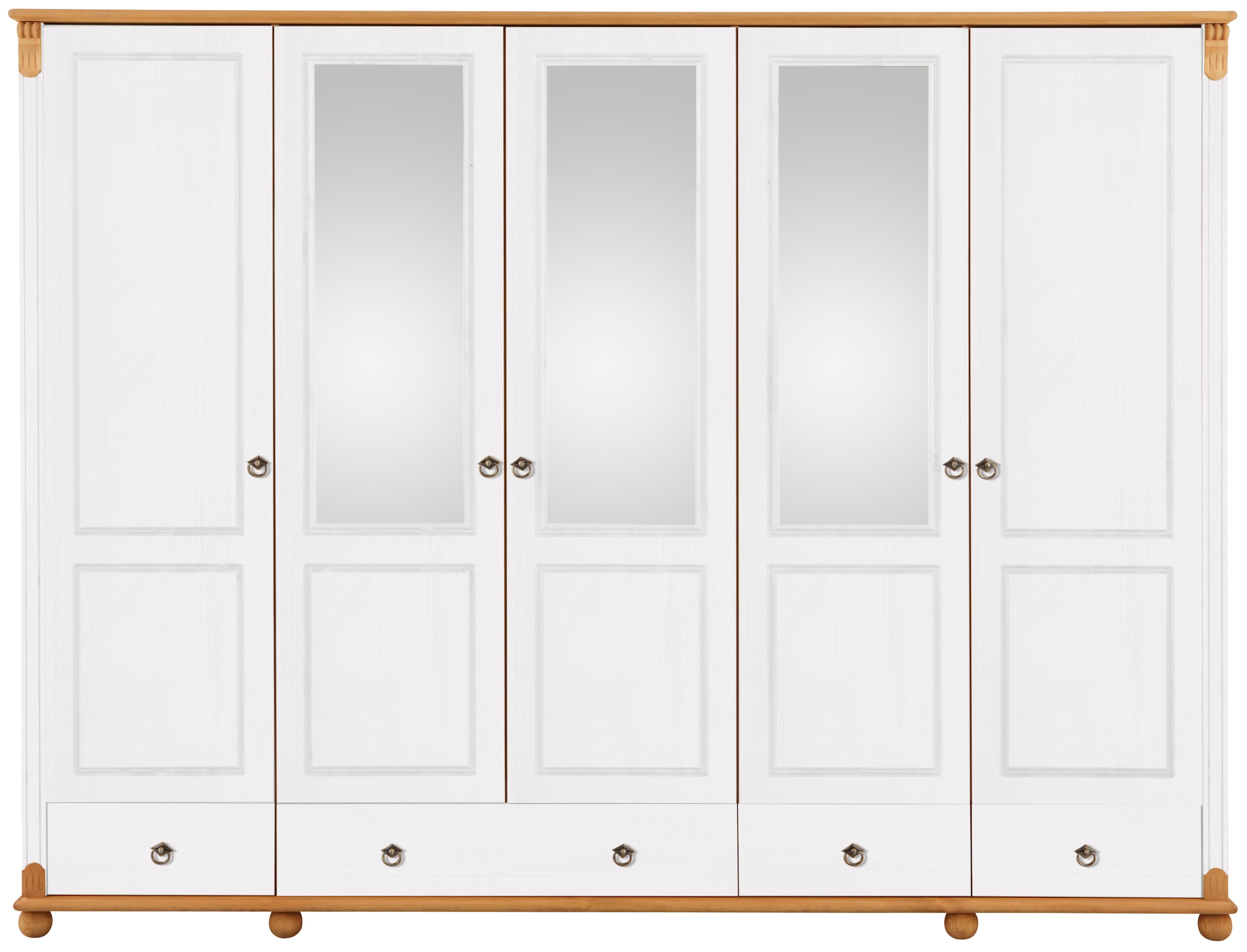 Home affaire Kleiderschrank »Tessin«, Breite 245 cm, Kiefer massiv, mit  Spiegel versandkostenfrei auf