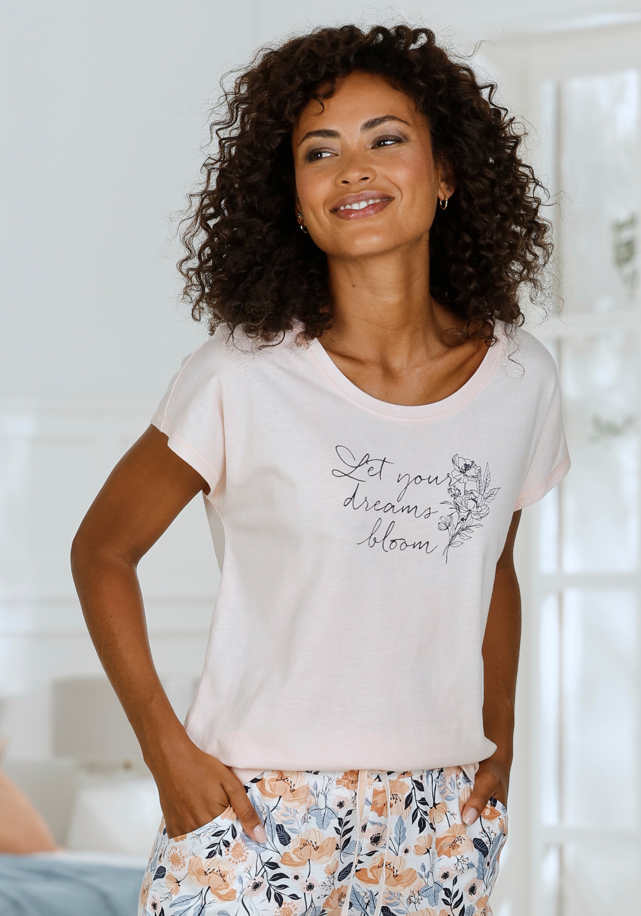 Image of Vivance Dreams Pyjamaoberteil mit Frontdruck