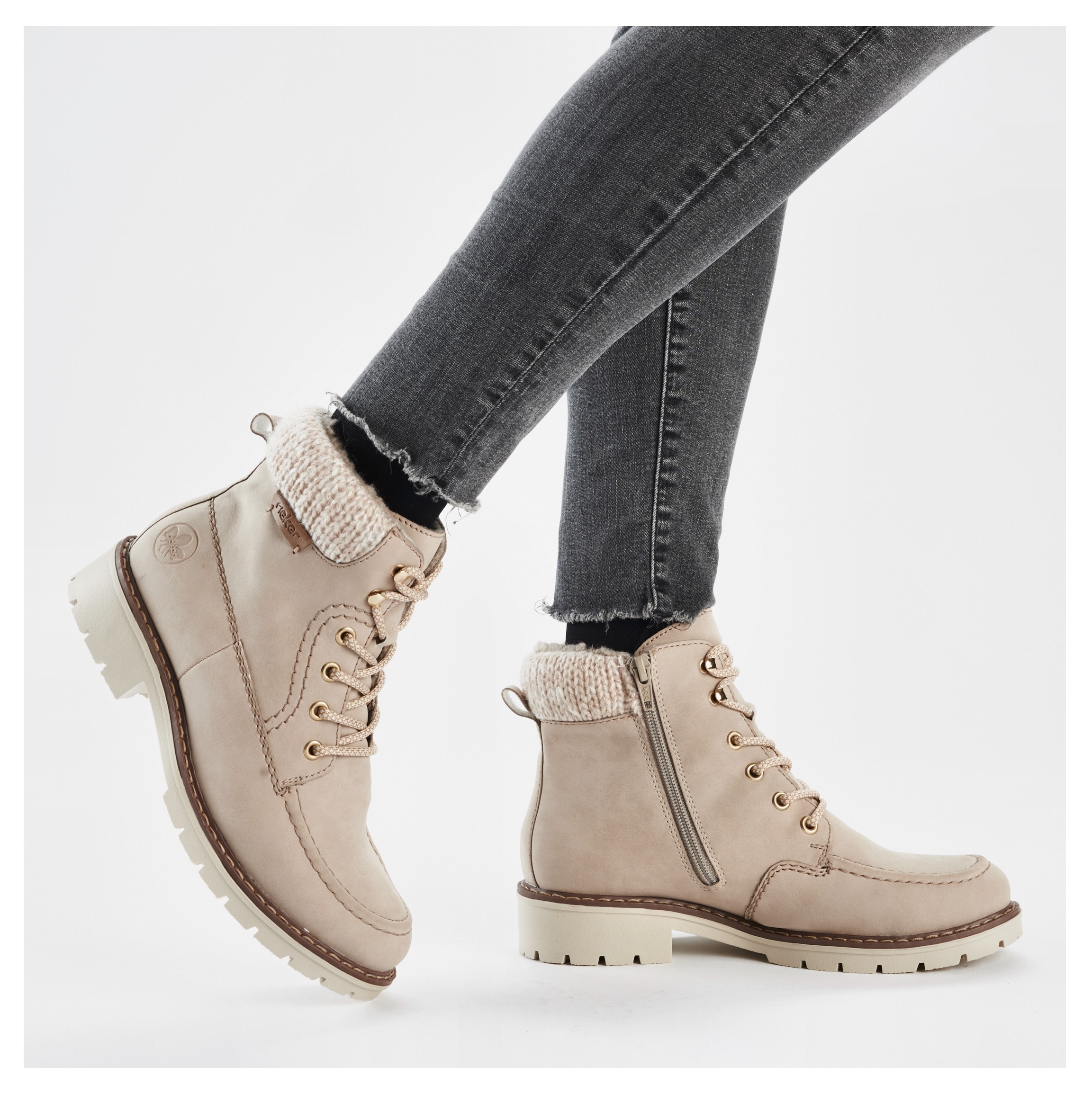 Rieker Winterstiefelette, Schnürboots, Winterboots, Blockabsatz, mit Innenreissverschluss