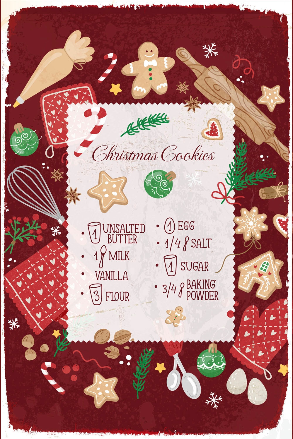 queence Metallbild »Christmas Cookies«, Schriftzüge-Schriftzug-Weihnachten, (1 St.), Stahlschilder