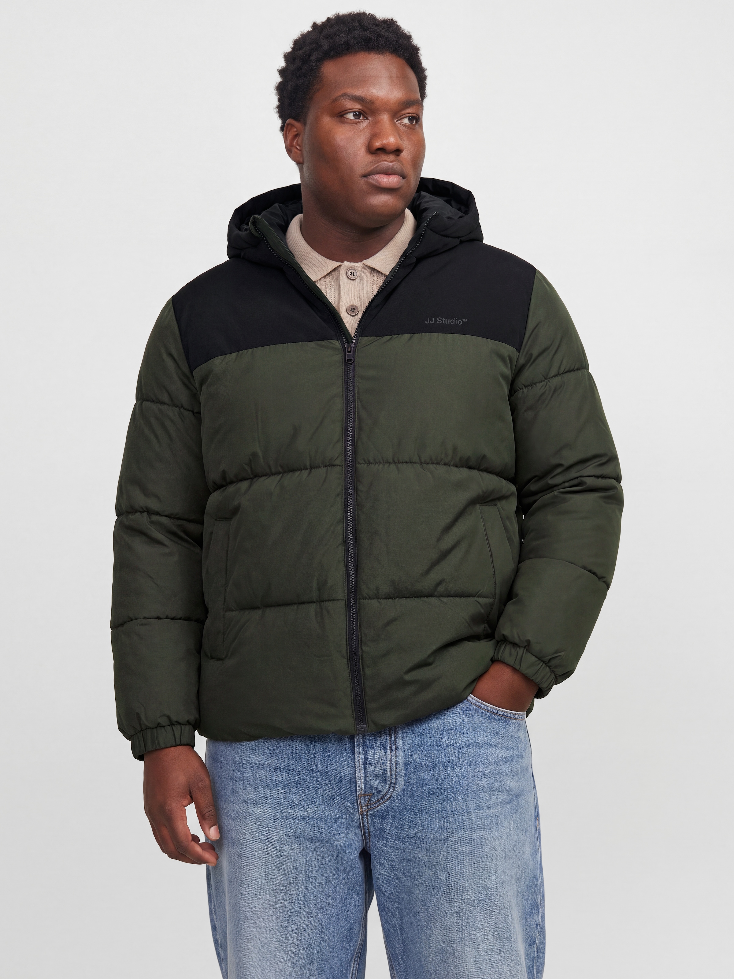 Image of Jack & Jones PlusSize Steppjacke "JJRAZE PUFFER HOOD PLS" mit Kapuze Kunstfaser, regular fit