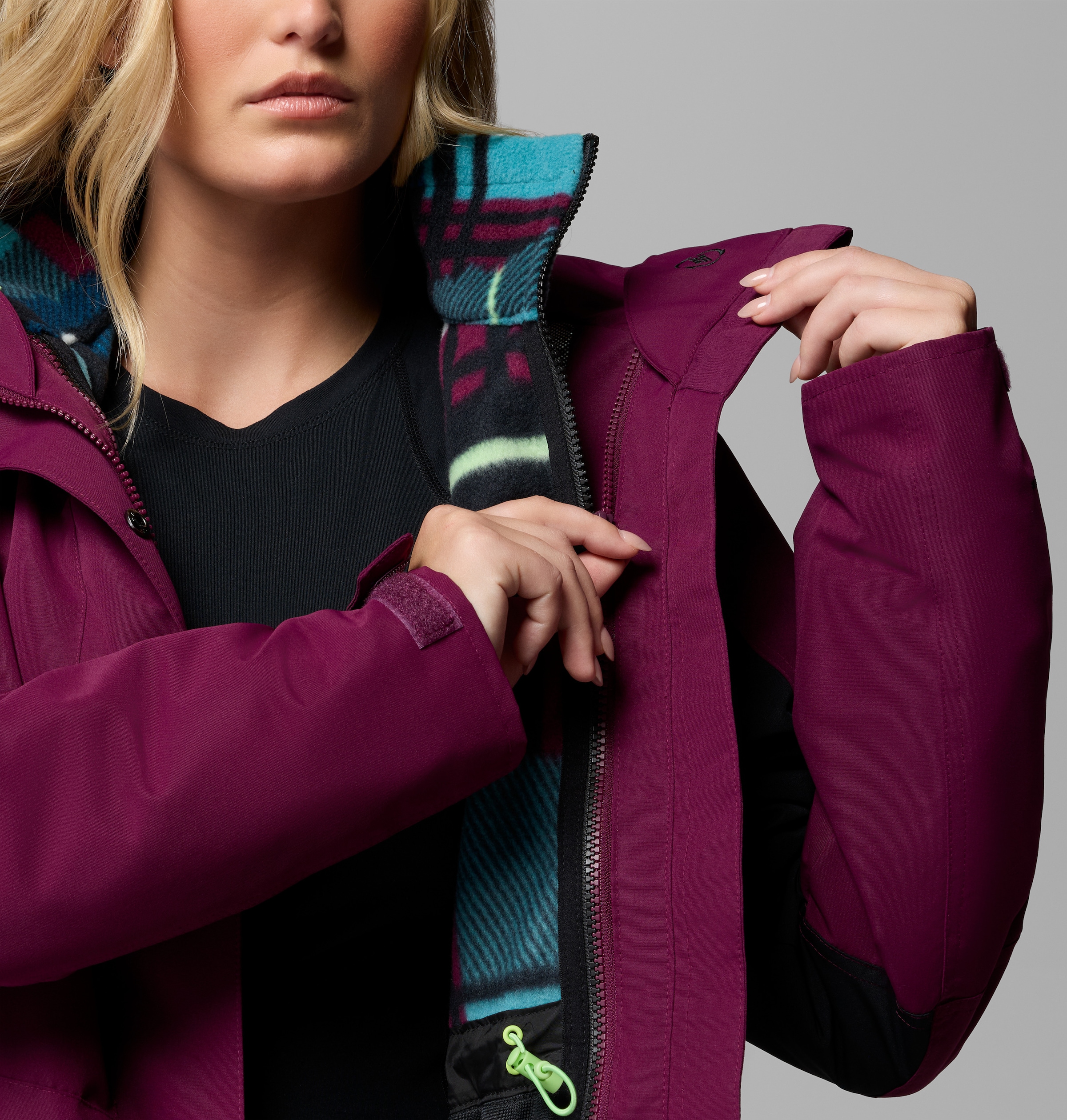 Columbia Veste fonctionnelle 3 en 1 »Bugaboo IV Fleece Interchange Jacket« 2 cuis tlg. matériau déperlant et coupe-vent, isolant thermique