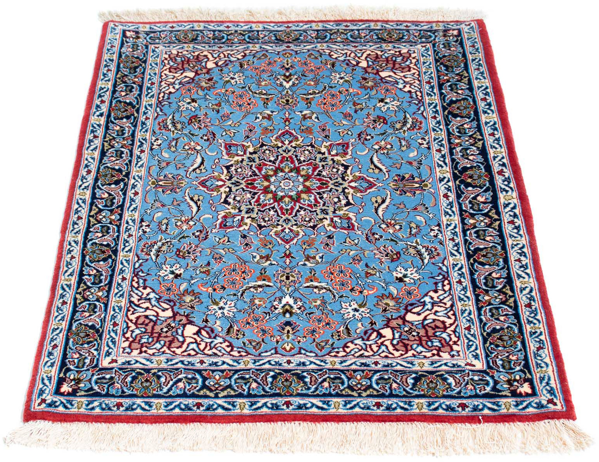 Image of morgenland Orientteppich »Perser - Isfahan - Premium - 100 x 70 cm - hellblau«, rechteckig, 6 mm Höhe, Wohnzimmer, Handgeknüpft, Einzelstück mit Zertifikat bei Ackermann Versand Schweiz
