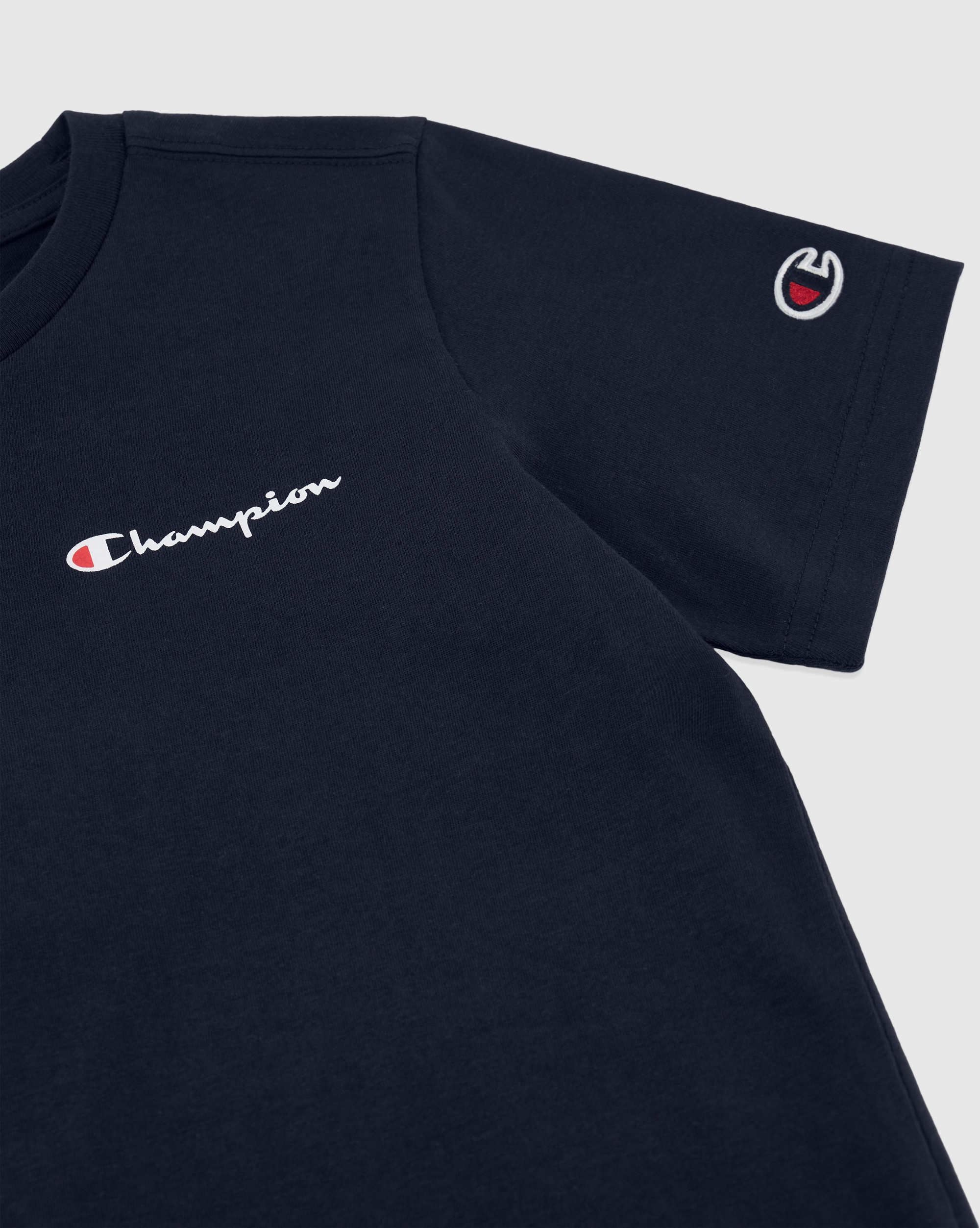 Champion T-shirt pour enfants, avec impressions logo, manches courtes, en coton, finitions droites