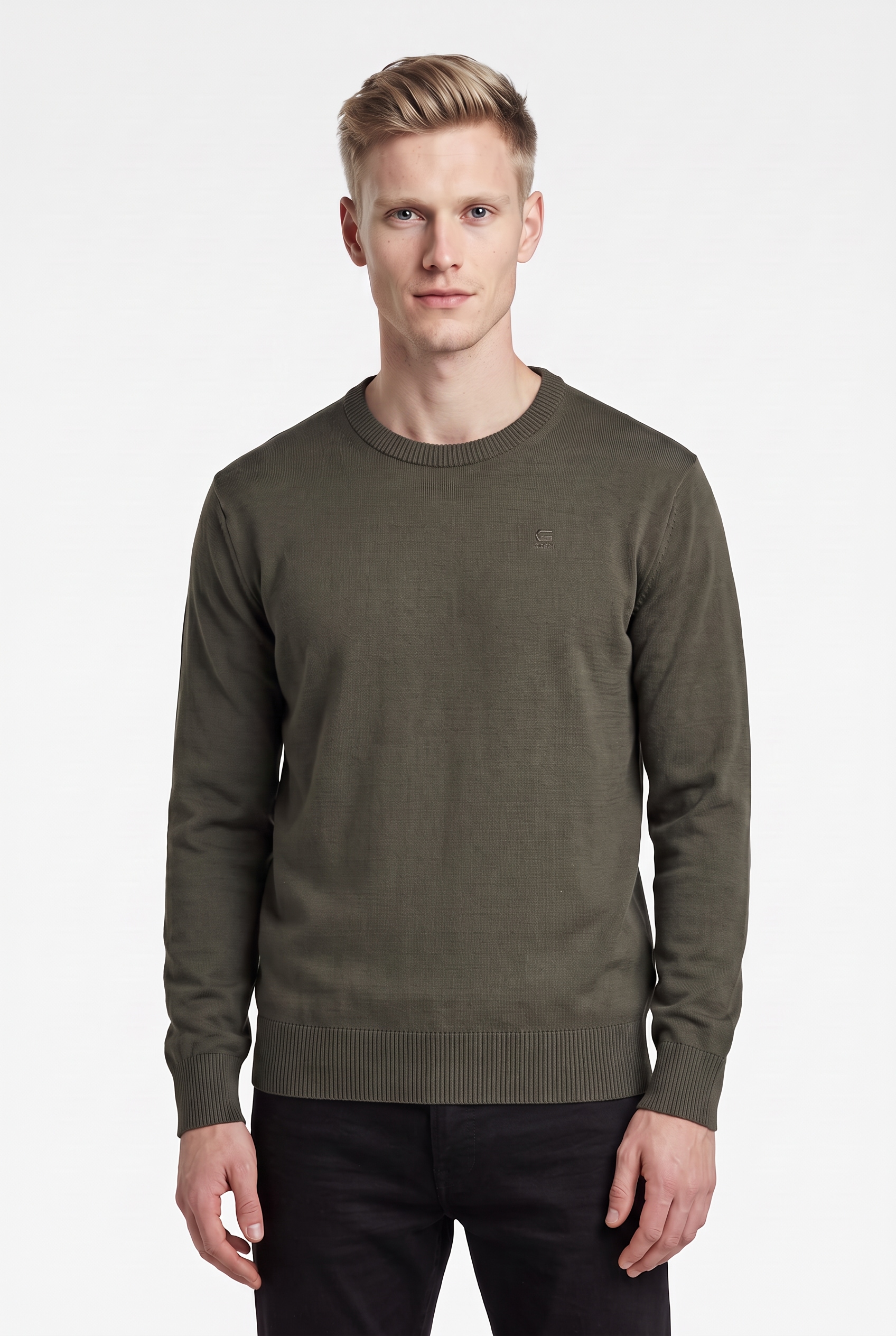 Image of G-STAR Strickpullover "Core refined r knit" mit gerippten Abschlüssen, Baumwollmix