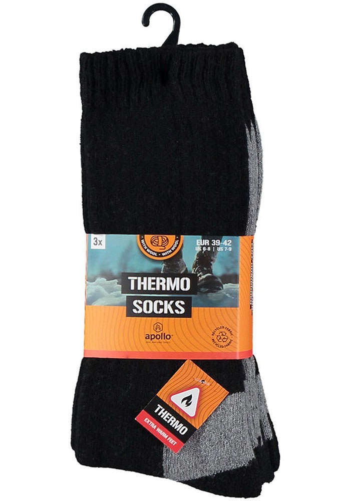 Apollo Basicsocken »THERMAL/TRACKING SOCKS«, (3er Pack), Unisex mit wärmenden Merinowoll-Anteil