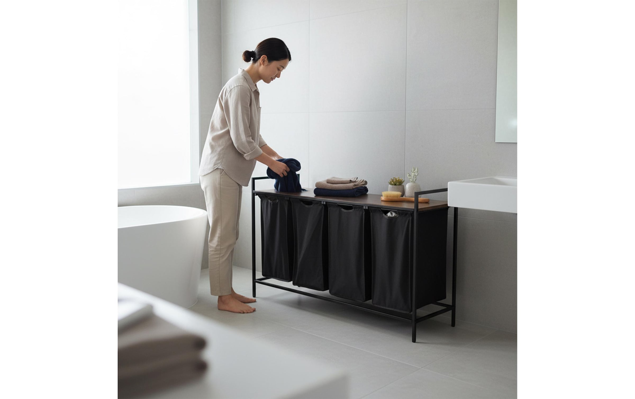 relaxdays Panier à linge »72 x 116 x 33 cm«