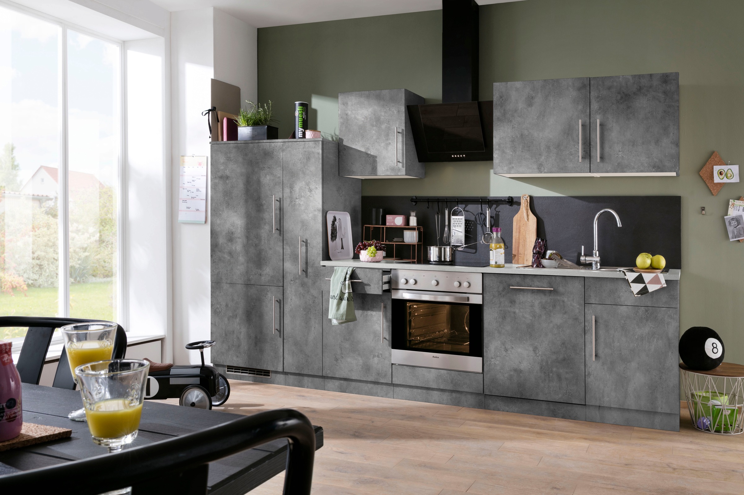 wiho Küchen Küchenzeile »Cali« ohne E-Geräte, Breite 310 cm