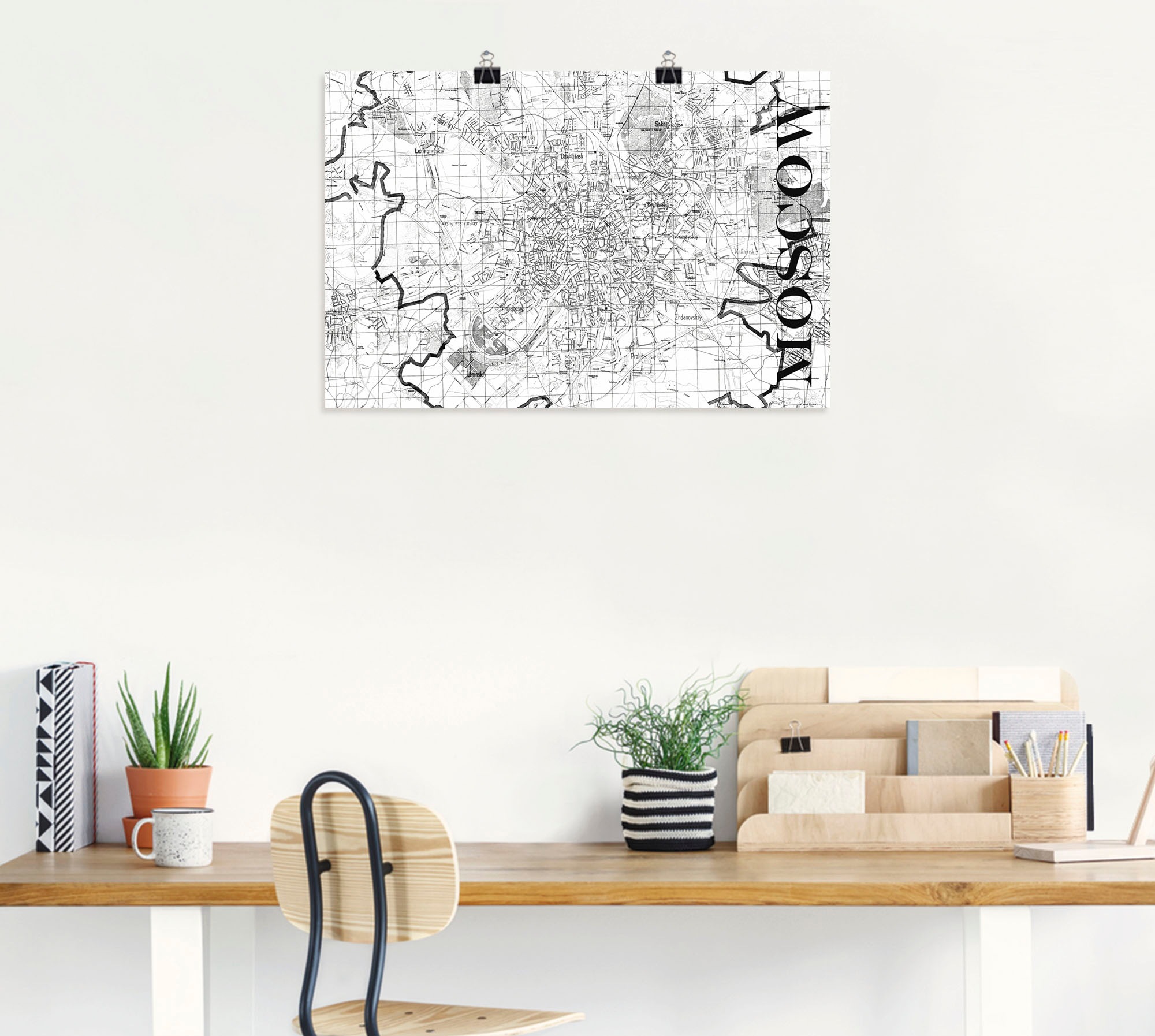 Artland Poster »Moskau Karte Strassen Karte«, Russland, (1 St.), als Alubild, Leinwandbild, Wandaufkleber oder Poster in versch. Grössen