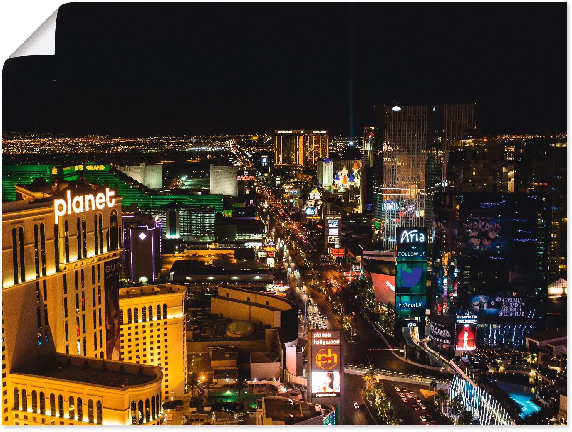 Image of Artland Wandbild »Las Vegas bei Nacht«, Amerika, (1 St.), in vielen Grössen & Produktarten -Leinwandbild, Poster, Wandaufkleber / Wandtattoo auch für Badezimmer geeignet bei Ackermann Versand Schweiz