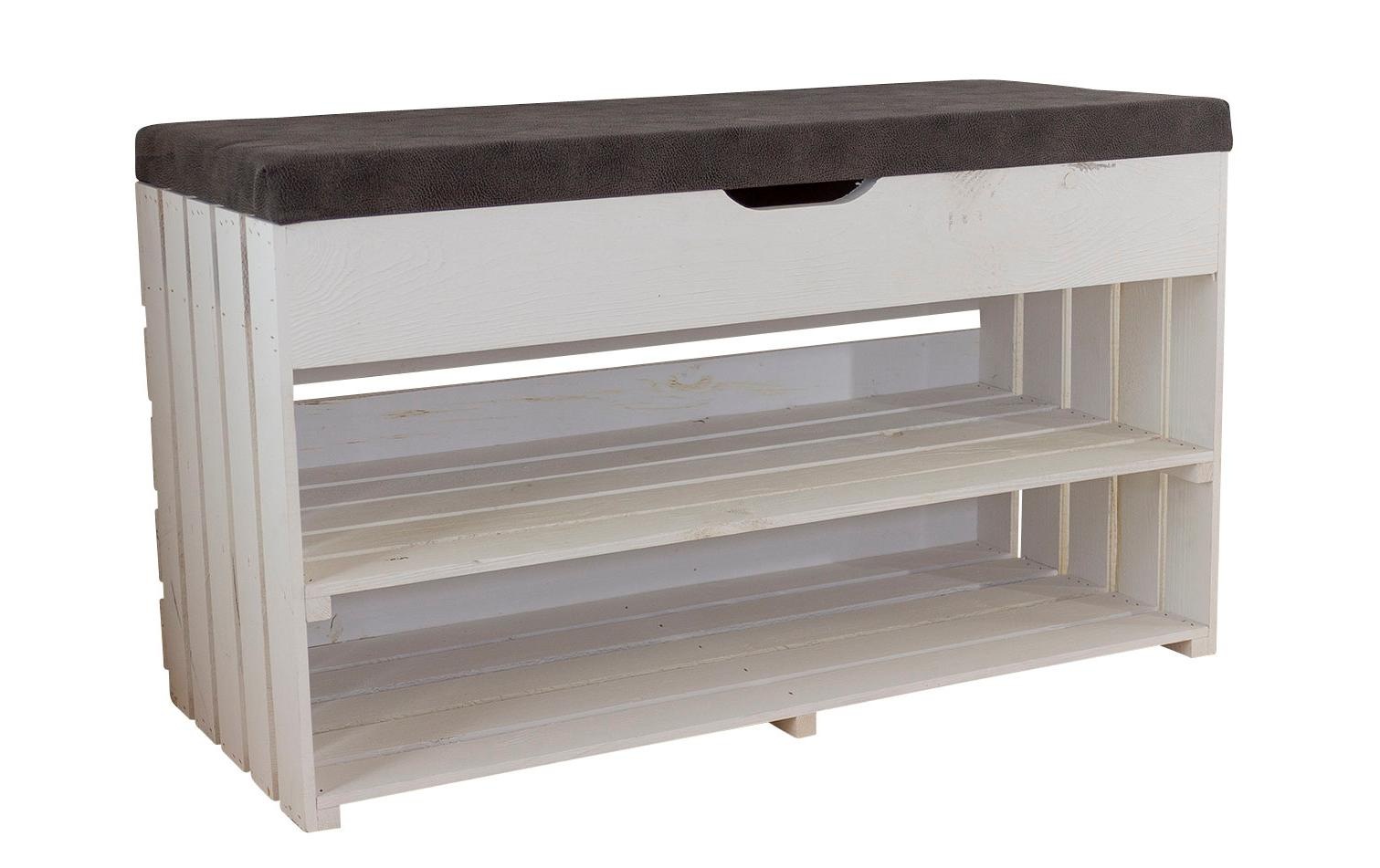 Image of Holz Zollhaus Regal »mit Bank und Ablage, Vintage Weiss, 90 x 55 cm« bei Ackermann Versand Schweiz