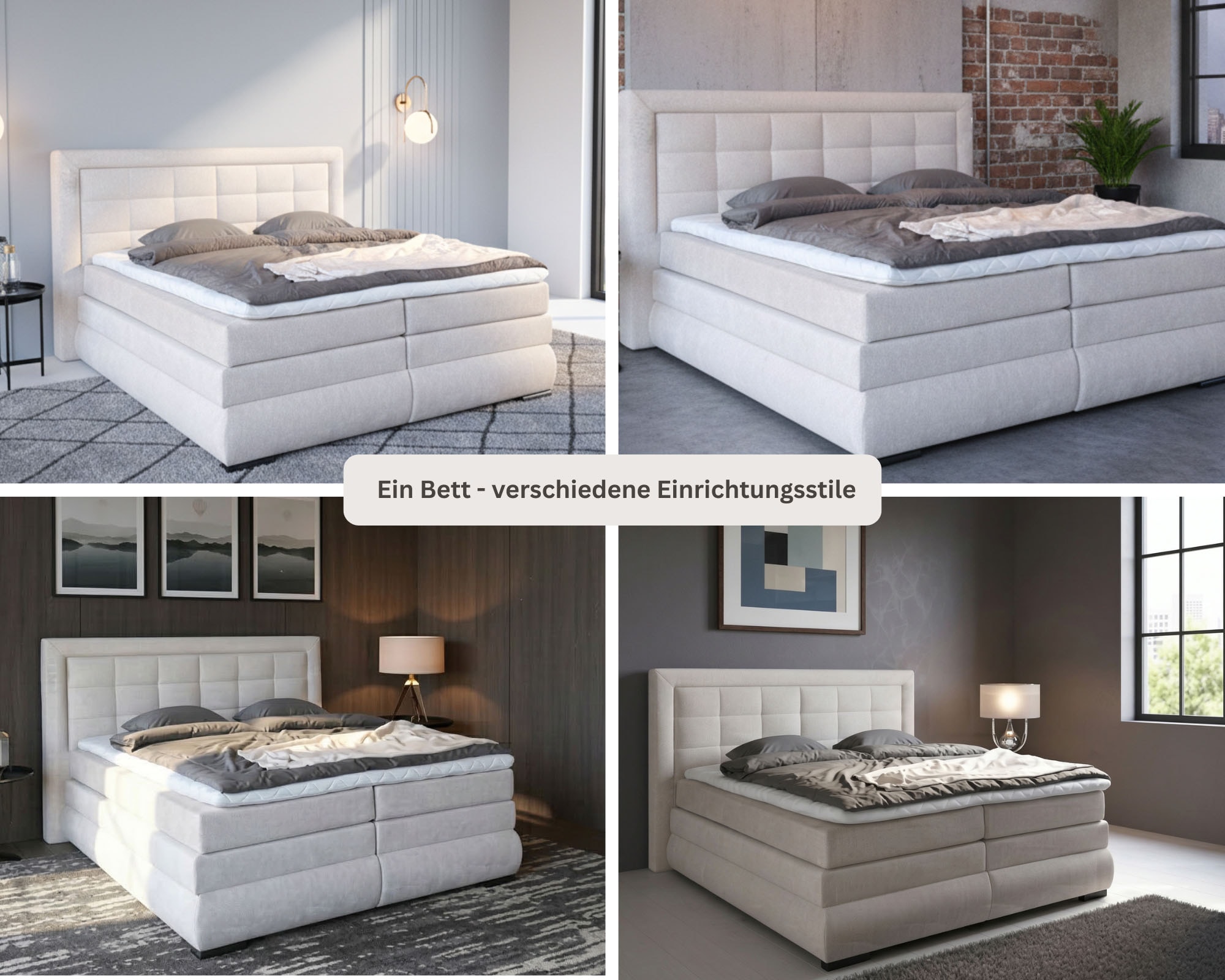 GOODproduct Boxspringbett »MIVVA inkl. Bettkasten & Topper, Komfortliegehöhe: 67cm, Breite: 180cm« in H3, H4 oder Hmix H3/H4, wahlweise mit oder ohne LED-Leuchten