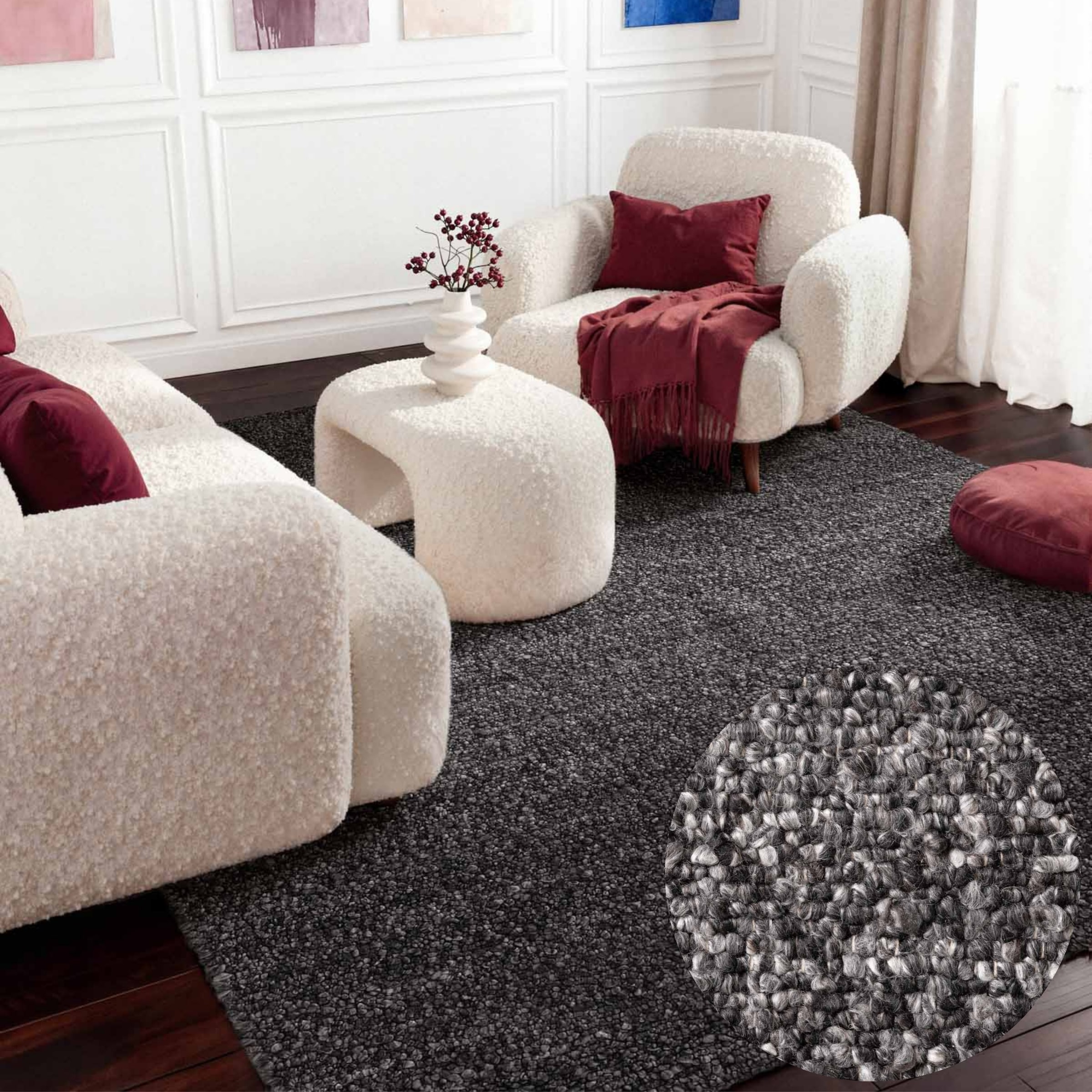 Image of Ted Baker Teppich "Soft Bouclé Portobello, auch als Läufer" rechteckig 10 mm Höhe Woll-Optik, Bouclé Meliert, Wohnzimmer, Esszimmer, Schlafzimmer, Flur