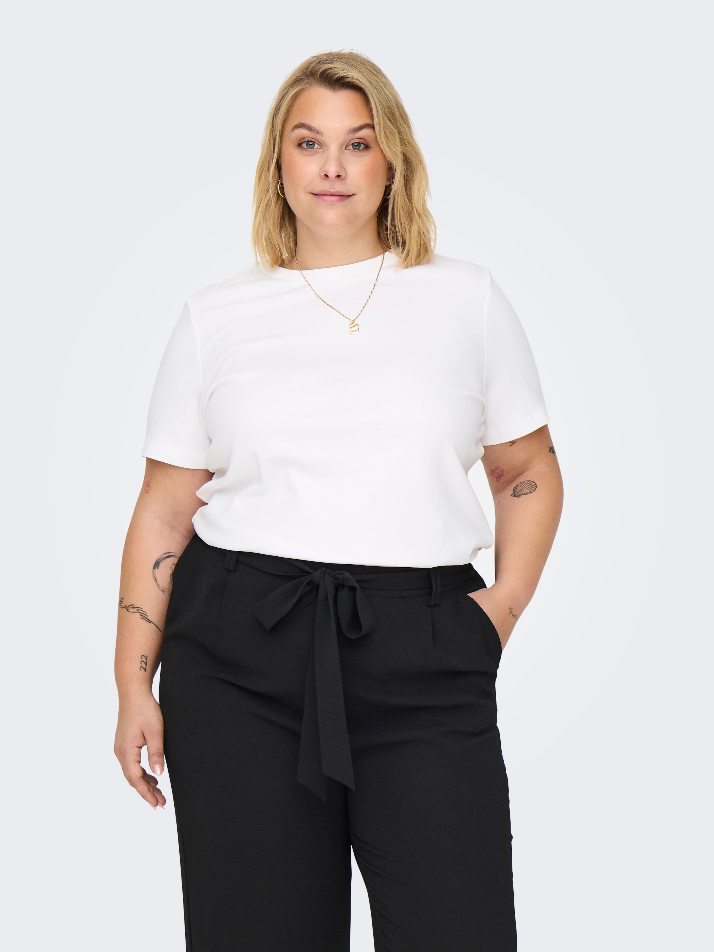 Image of ONLY CARMAKOMA T-Shirt "CARJEN SS JEANS TEE JRS" Baumwolle, regular fit