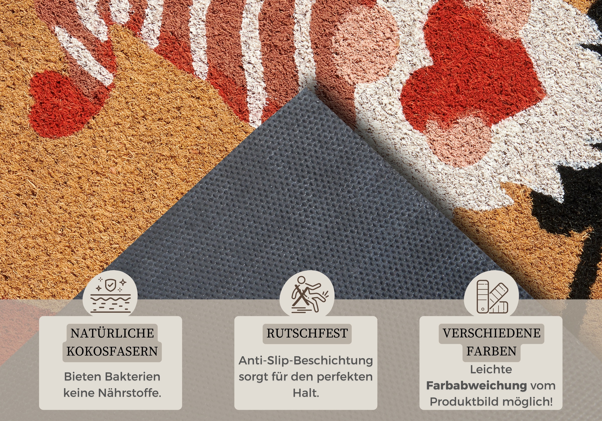 HANSE Home Fussmatte »Kokos Gnome Heart, Türmatte«, rechteckig, 15 mm Höhe, Schmutzfangmatte, Rutschfest, Outdoor, Weihnachten, Kokosmatte, Zwerg